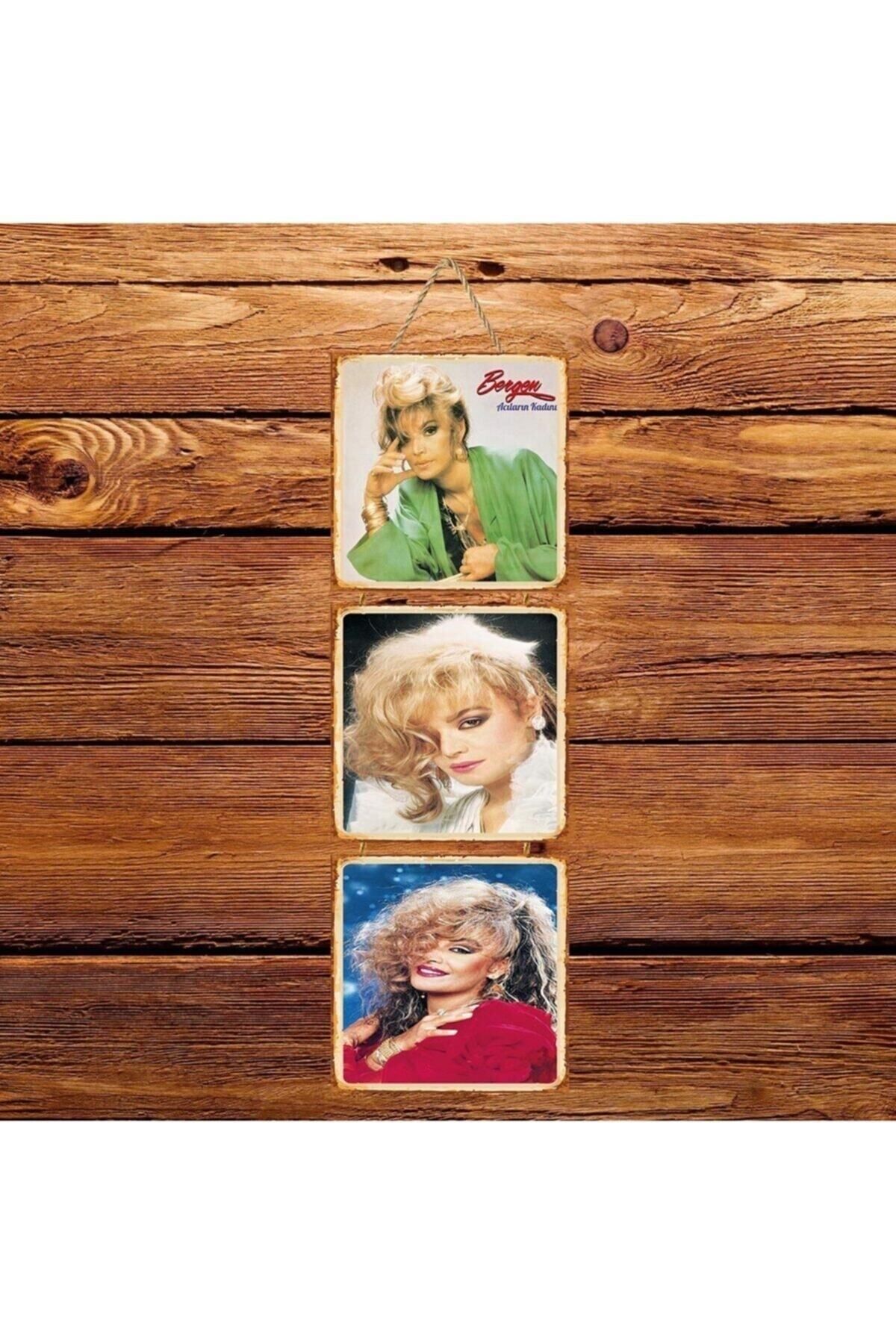 TAKIFİX Acıların Kadını Bergen Üçlü Retro Ahşap Poster