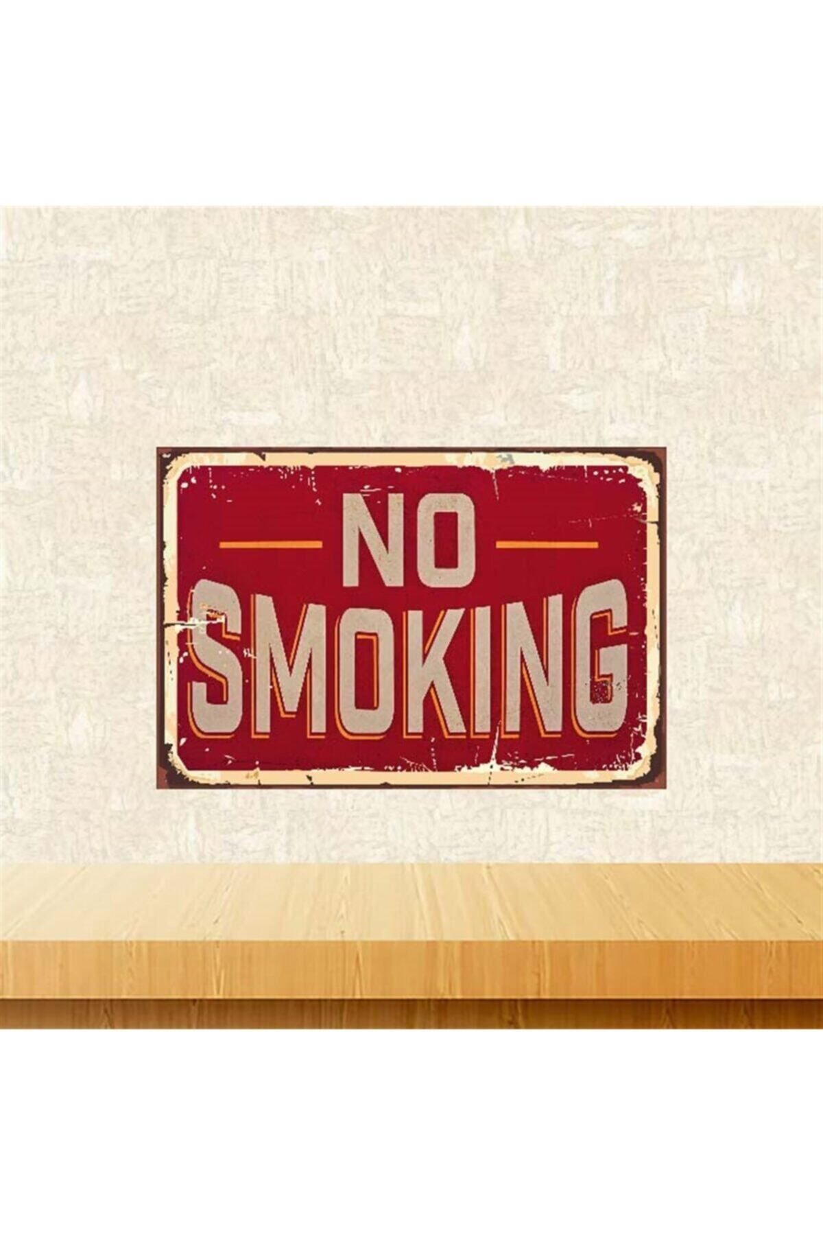 TAKIFİX No Smoking Retro Ahşap Poster 20-30 cm