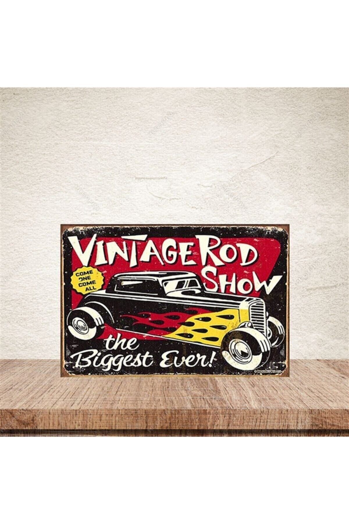 TAKIFİX Wintage Rod Show 20-30 Cm Retro Ahşap Poster