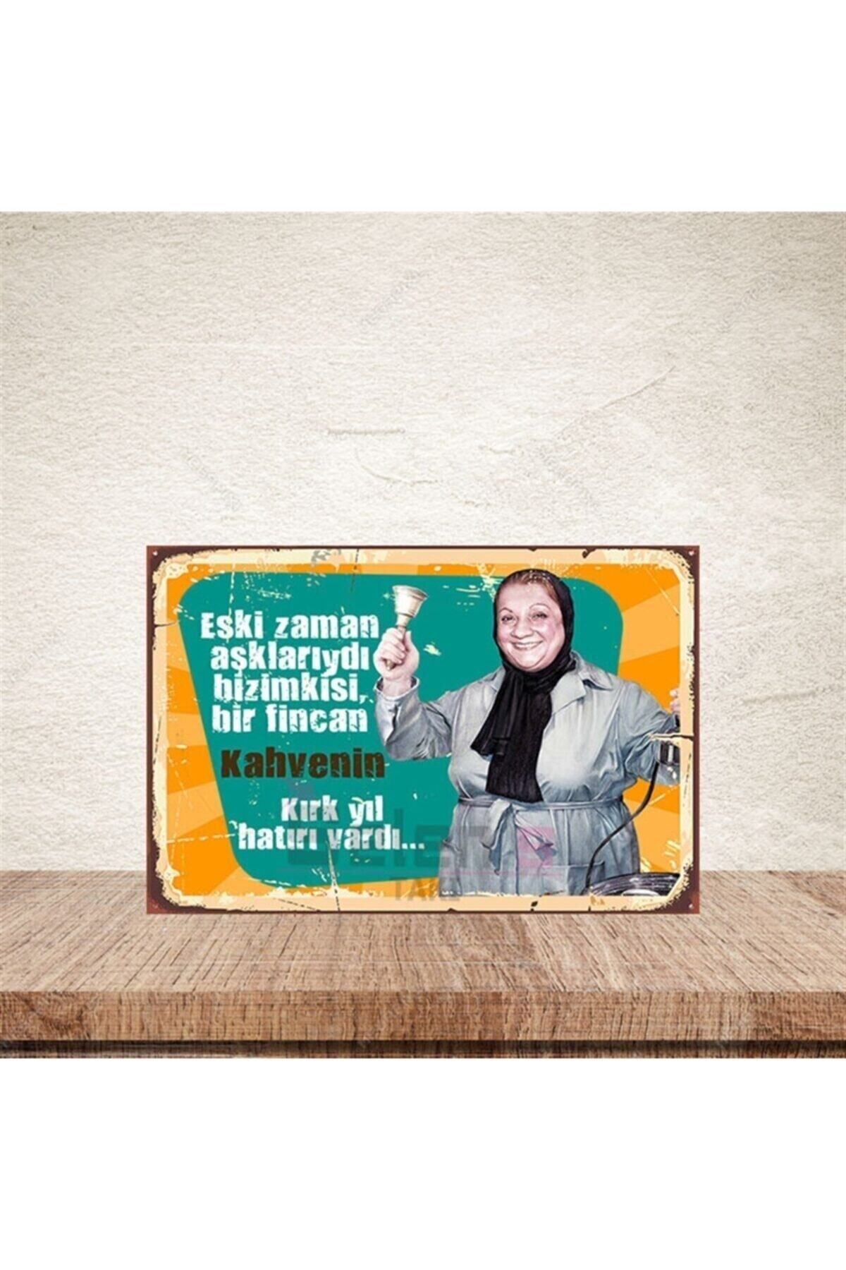 TAKIFİX Eski Zaman Aşklarıydı Bizimkisi Adile Naşit 20-30 Cm Retro Ahşap Poster