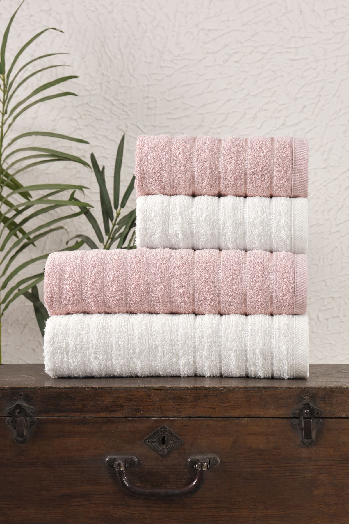 Eponj Home-4 Pieces 50X85Cm + 70X140Cm Wave Towel Set 3