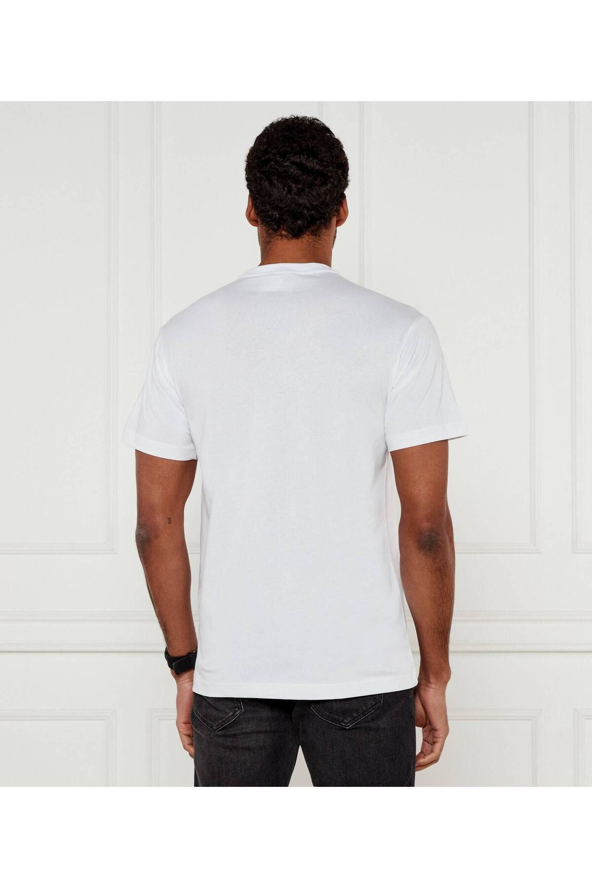 Versace-Men's Regular Fit Logo Printed Tricot - White-Light T-Shirt 78Gaht01Cj00T-G03 3