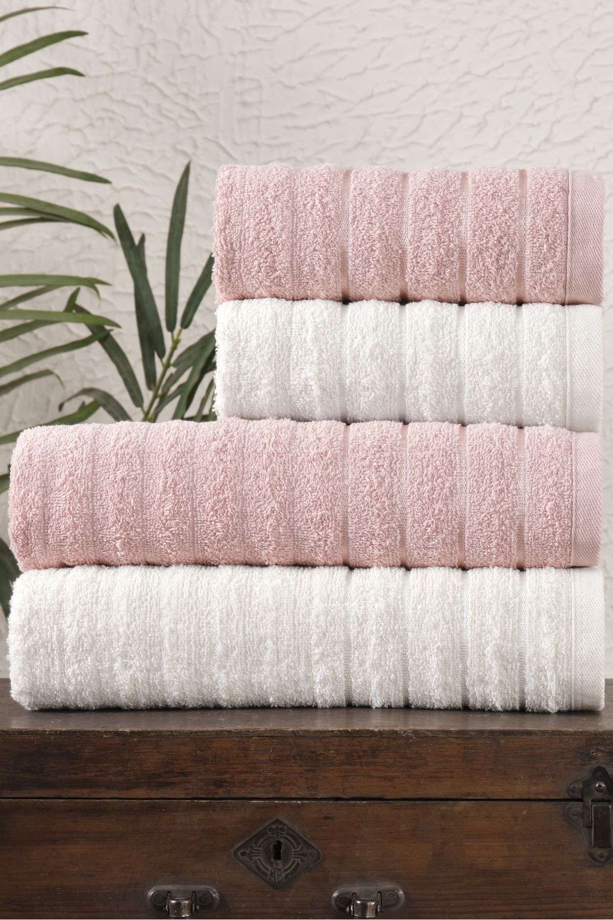 Eponj Home-4 Pieces 50X85Cm + 70X140Cm Wave Towel Set 2