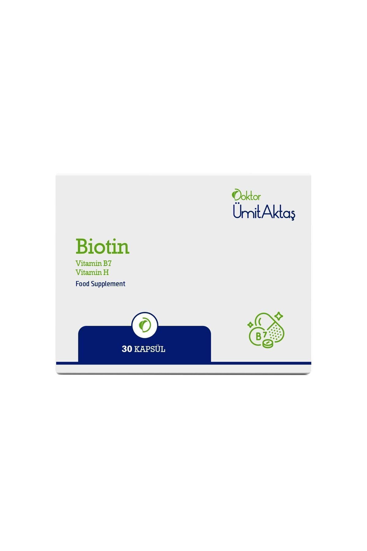 Dr. Ümit Aktaş-D-Biotin (B7 + Vit.H) Hair Vitamin - Strengthening Supplement 30 Capsules 3