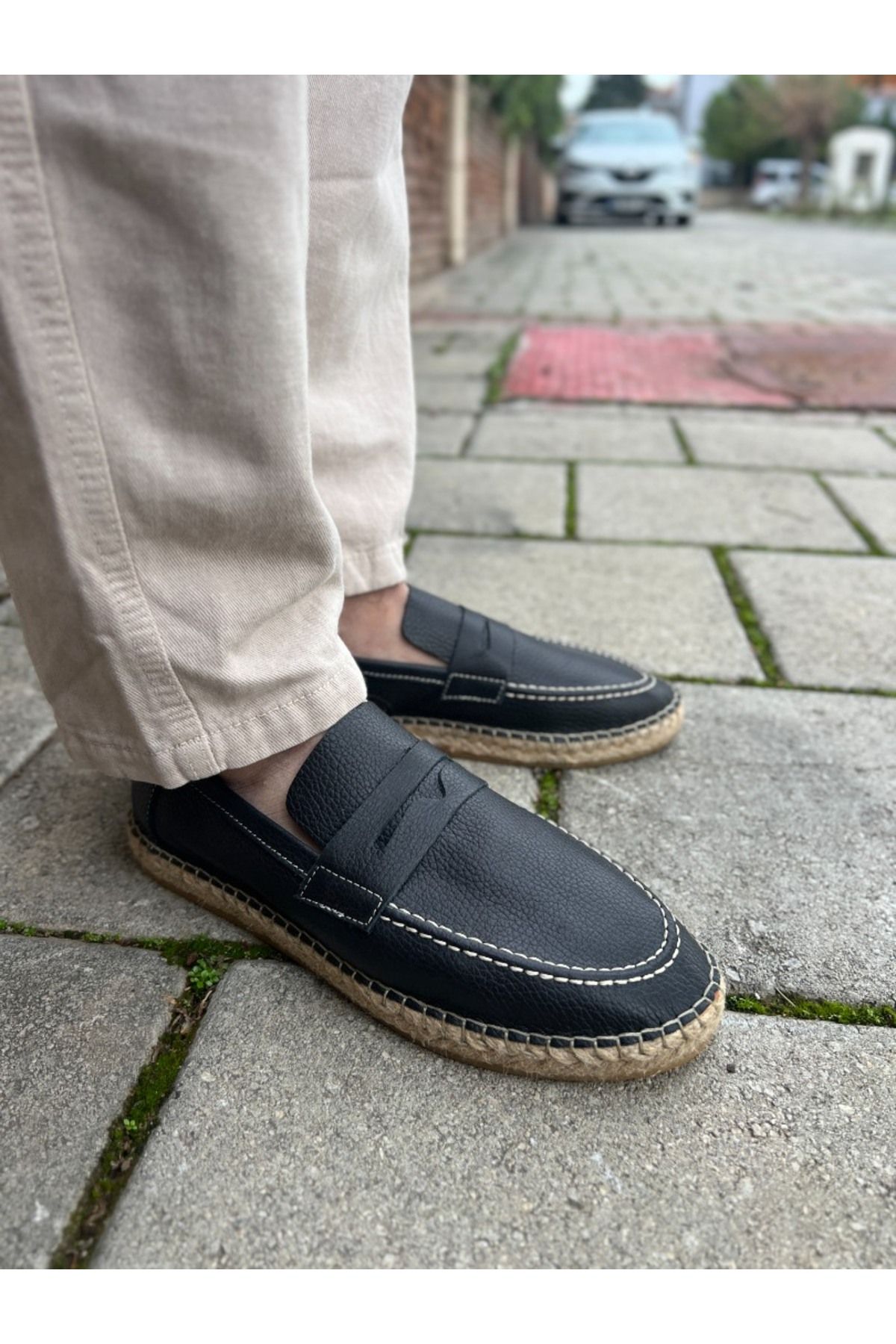 by selvi Lukka Shoes Rose Erkek Hakiki Deri Siyah Cilt Loafer
