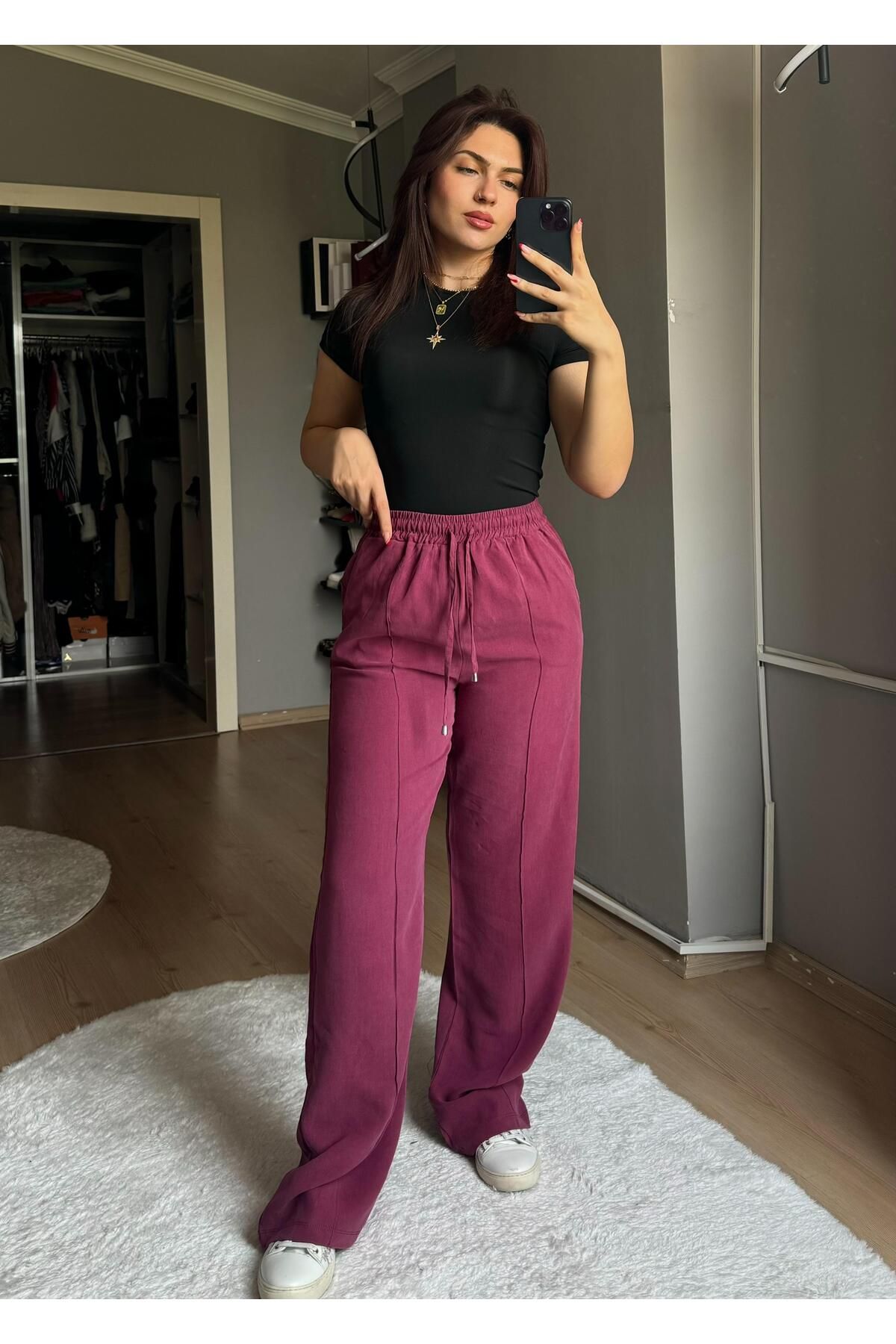 Lusenta Kumaş Çımalı Pantolon