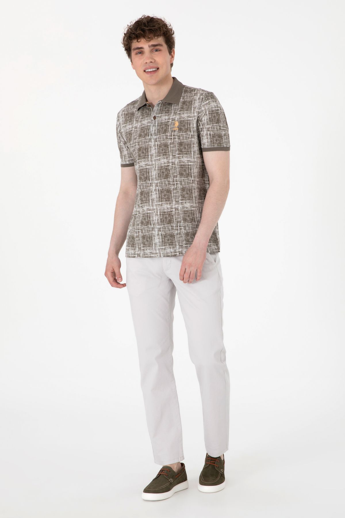 U.S. Polo Assn.-Men's Regular Fit Polo Neck Mink T-Shirt 50299641 -Vr052 4