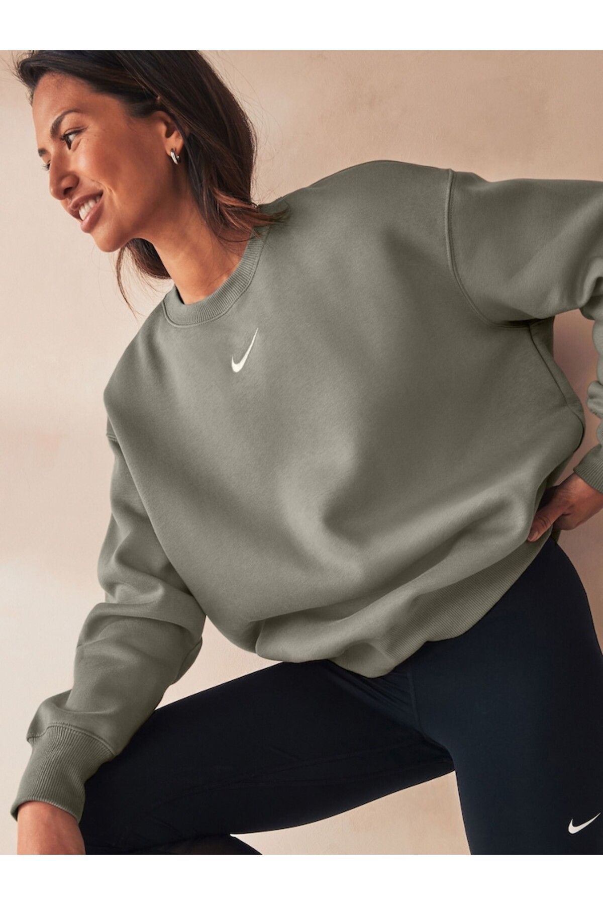 Nike Sportswear Phoenix Fleece Oversized Crew-Neck Yeşil Sweatshirt
