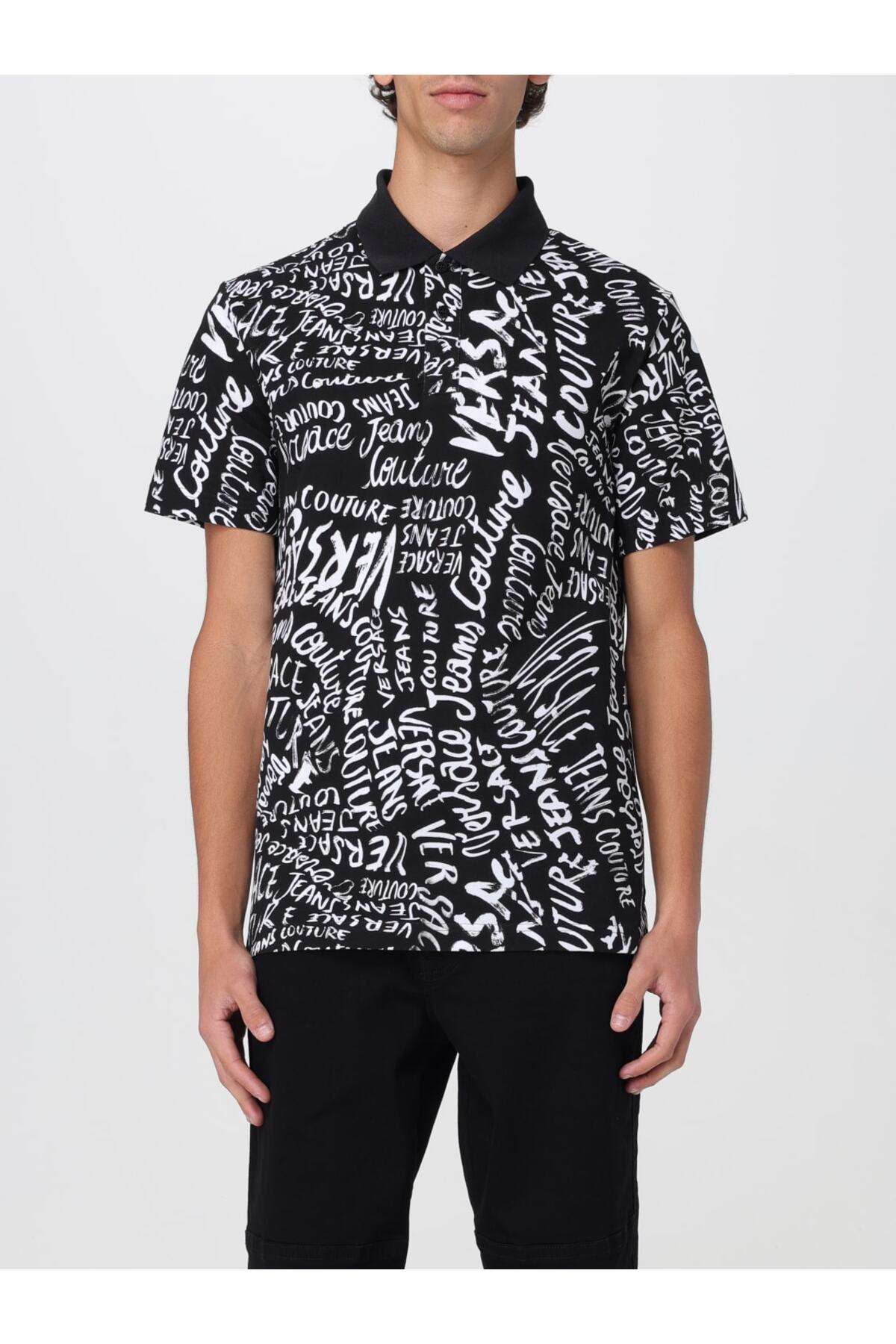 Versace Dokuma Siyah T-Shirt - 78GAG6R0JS459-L01 | Wejaar