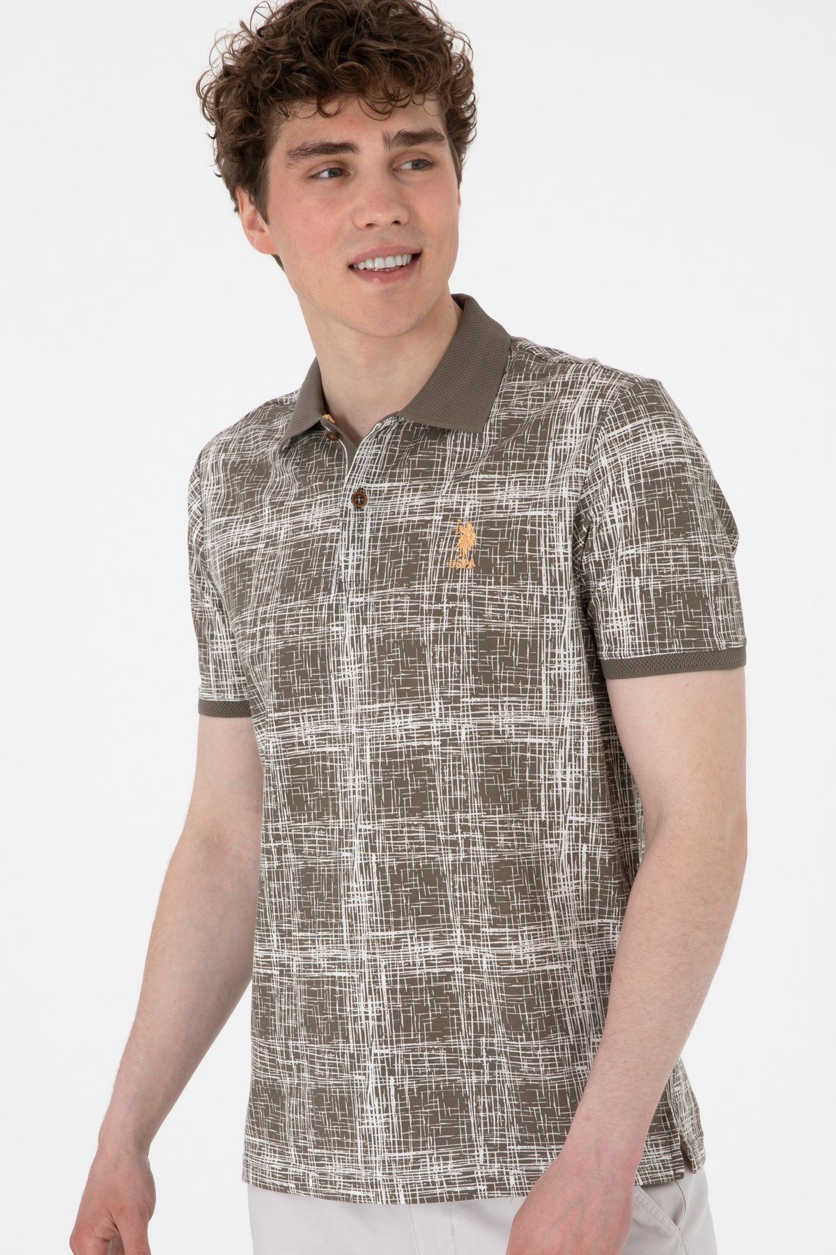 U.S. Polo Assn.-Men's Regular Fit Polo Neck Mink T-Shirt 50299641 -Vr052 3