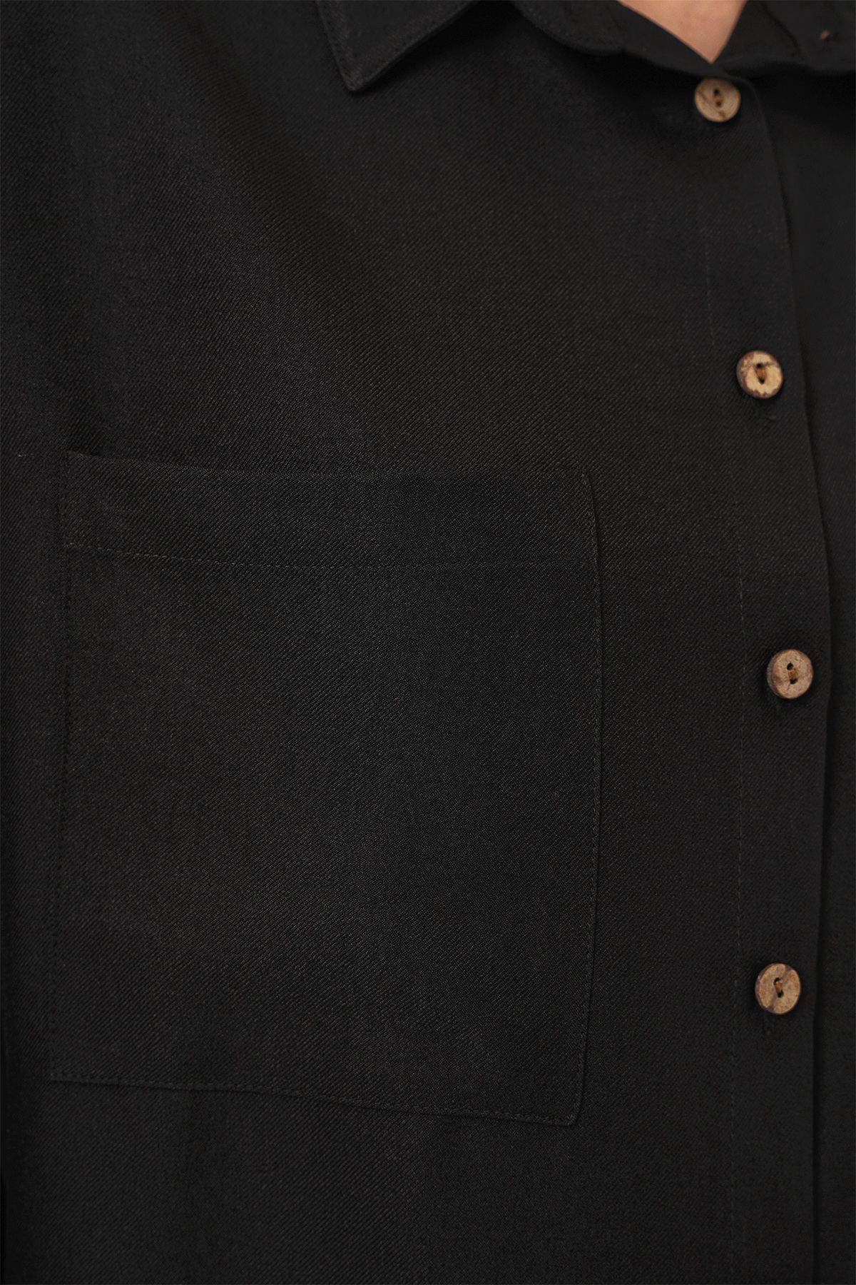 Bigdart-20126 Black Oversize Linen Shirt 5