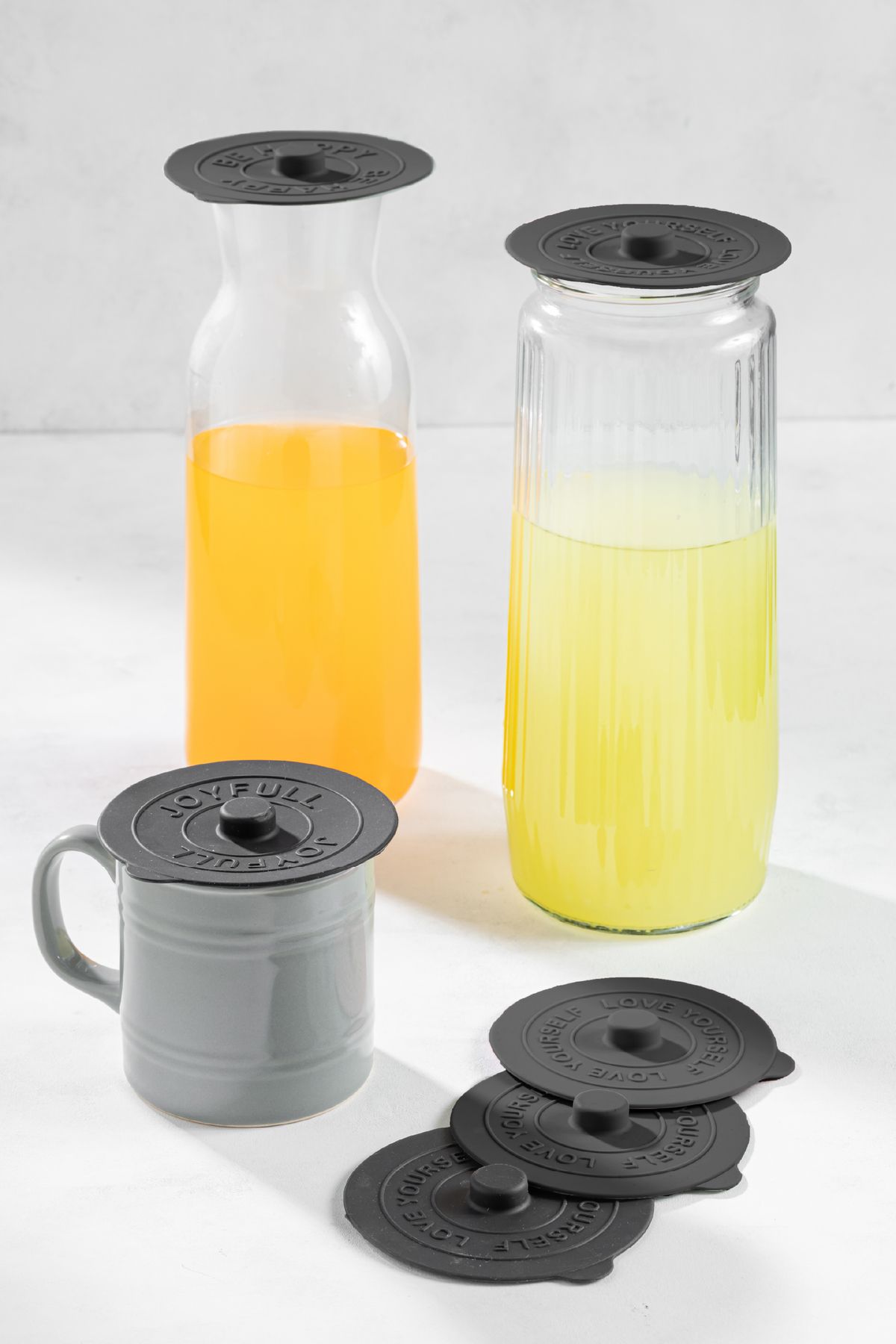 Vienev-6 Pieces Silicone Heat Protector Cup Cover Anthracite 3