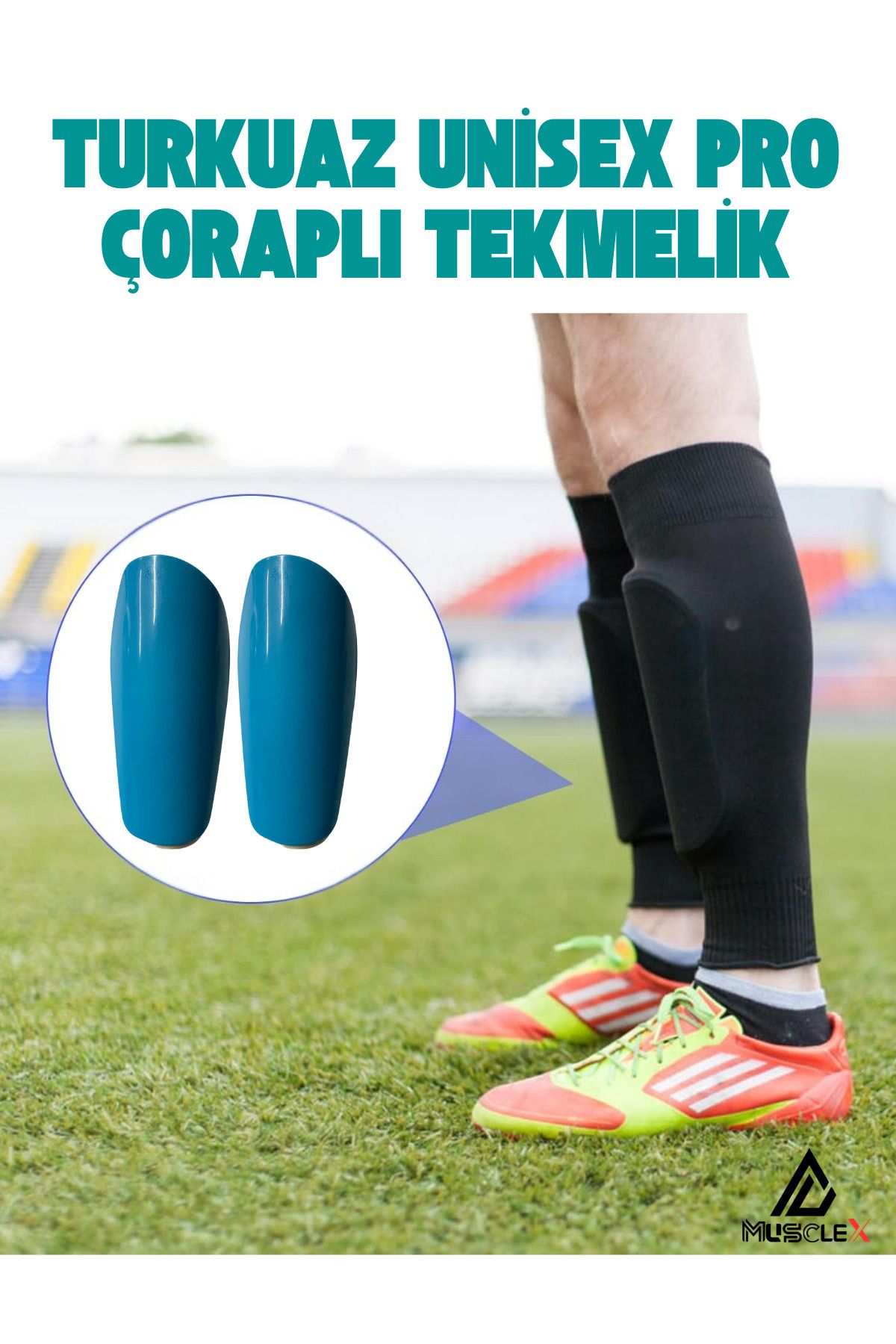 Musclex Spor Tekstil Profesyonel Çoraplı Tekmelik | Futbol Tekmelik | Kaval Koruyucu