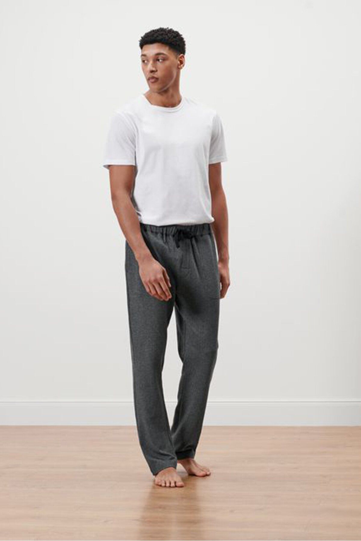 Tchibo-Men Textured Drawstring Sleepwear, Grey 1