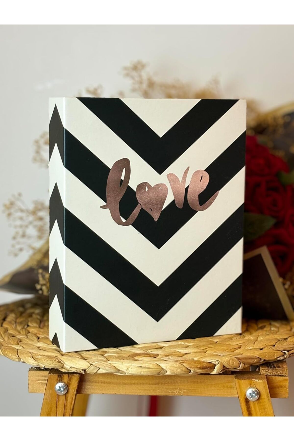 DERİK dsr Fotoğraf Albümü 10x15cm 200 Fotoğraf Kapasiteli Üçgen Love Desenli Renkli Anı Albümü hr