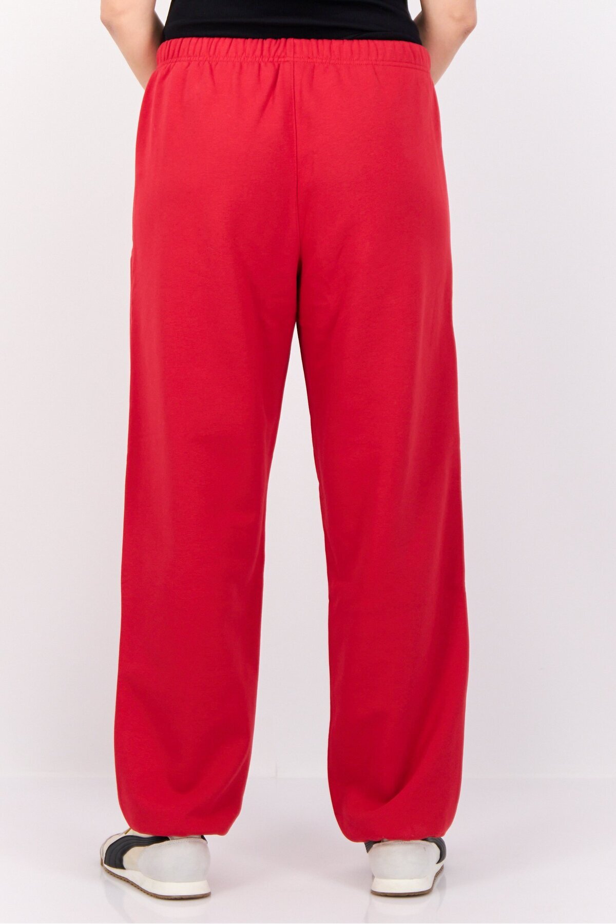 Esprit-Women Regular Fit Brand Logo Sweatpants, Red 3