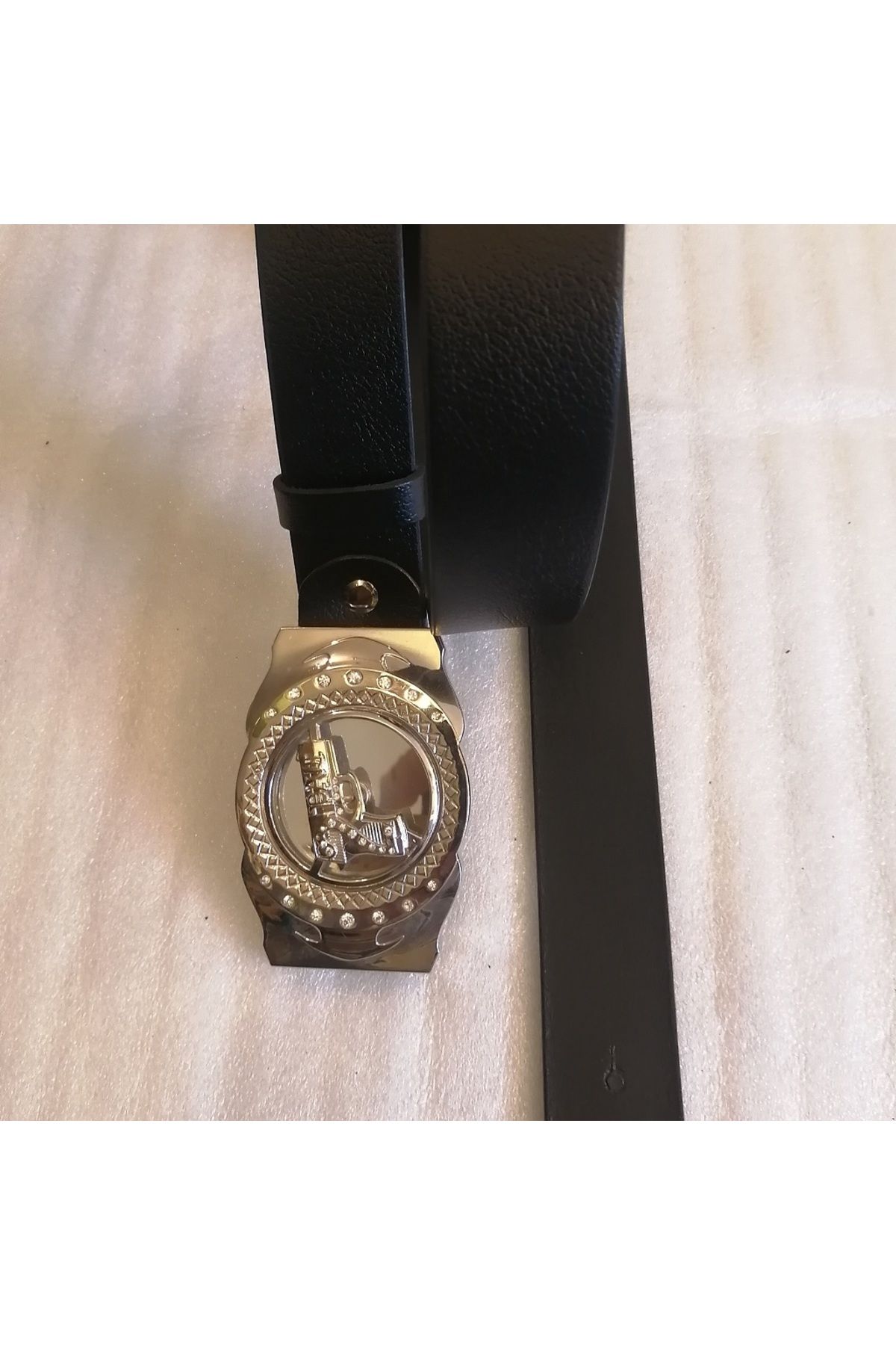 Butik Tülin-Unisex Authentic Cowhide Spy Pistol Kovi Buckle Belt Made in Thailand 3