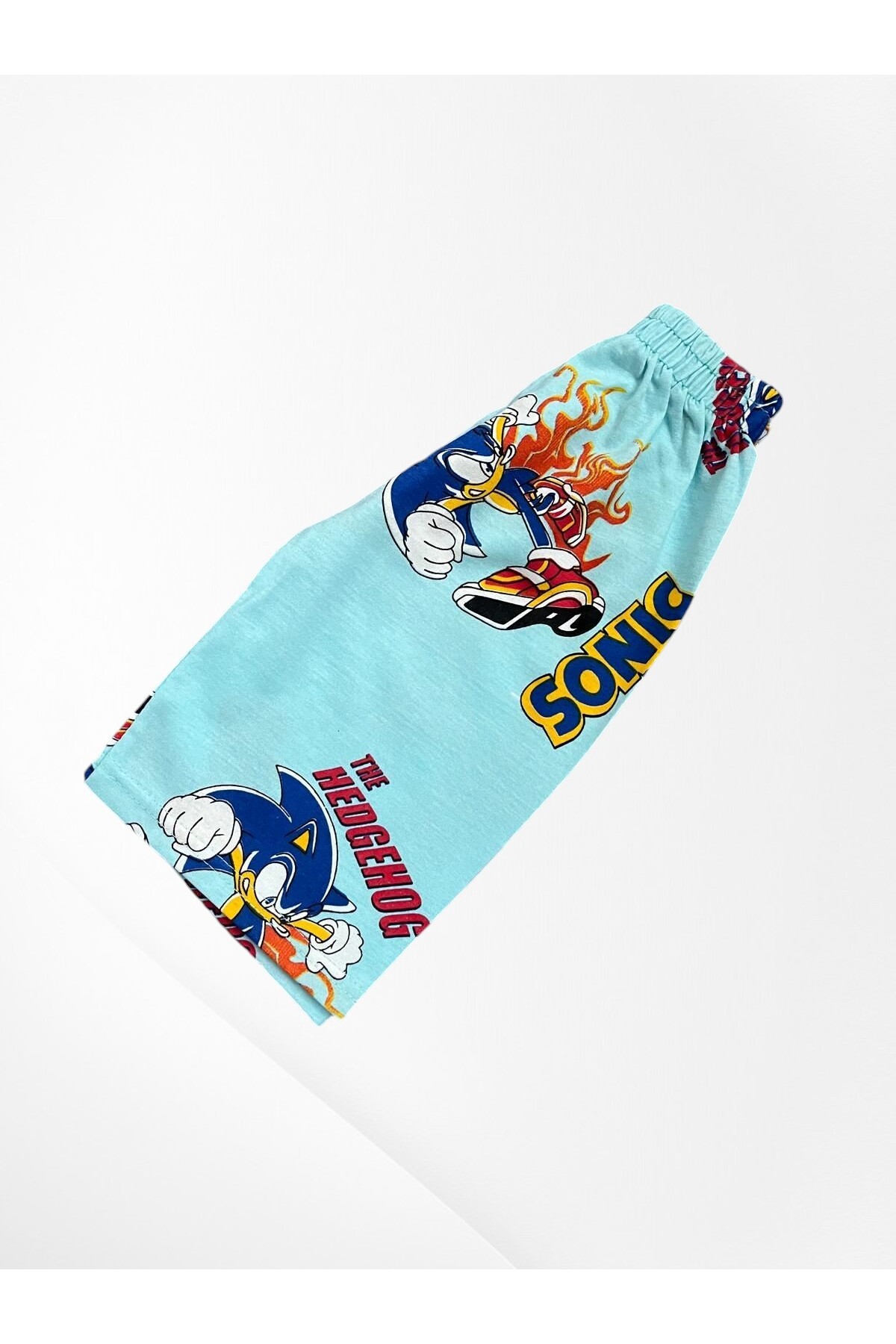 Pijamakids Erkek Çocuk Pamuklu Mavi Renk Sonic Desenli Kısa Kol İnce Şortlu Yazlık Pijama Takımı fotoğrafı 5 (önizleme)