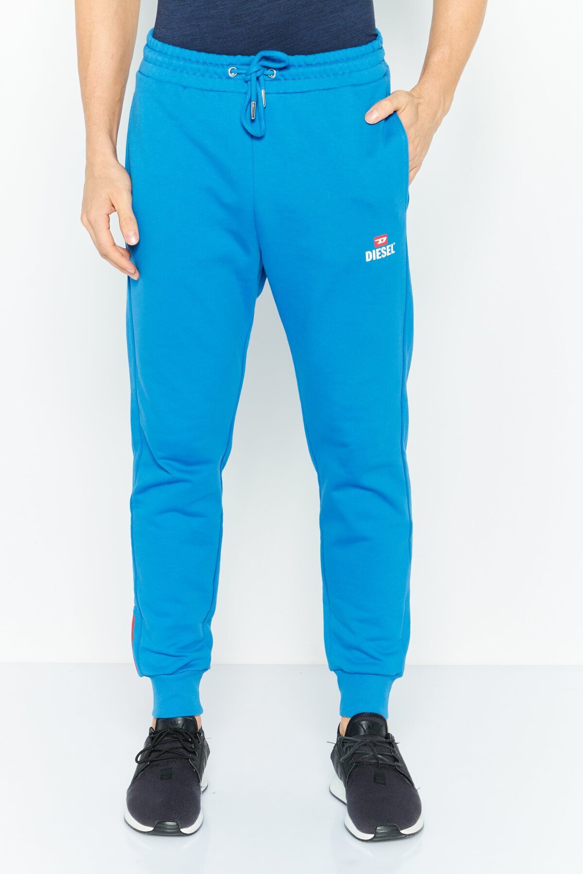 Diesel-Men Drawstring Brand Logo Jogger Pants, Blue 1