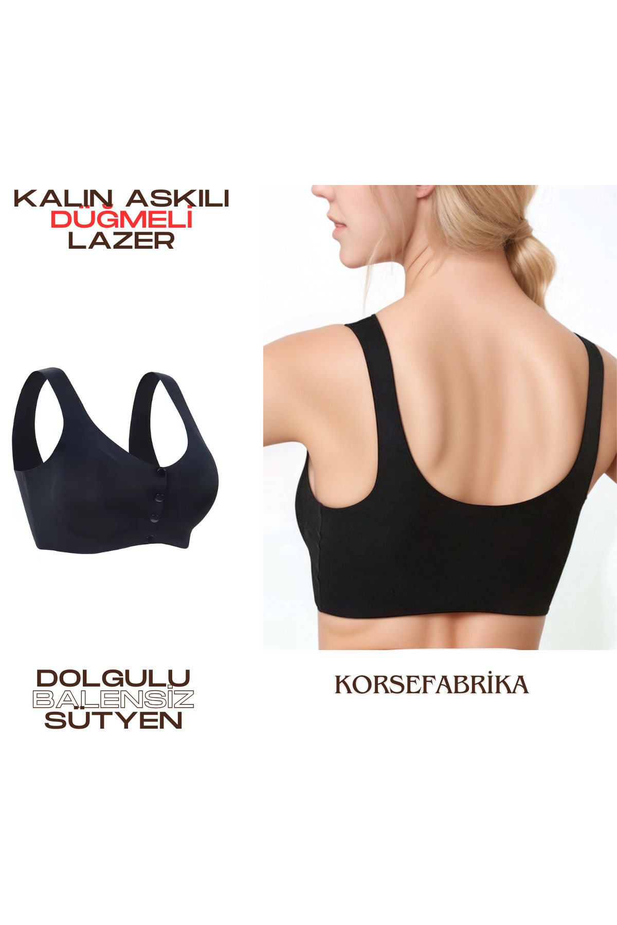 korsefabrika trend mood store-Front Button Invisible Ghost Bra with Underwire Seamless Laser Removable Pads 5