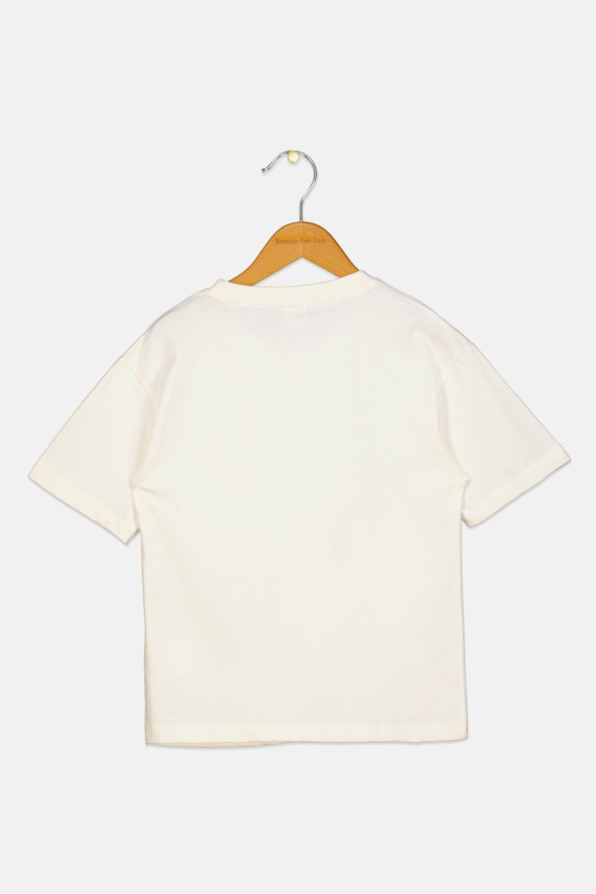 Hello Kitty-Kids Girl Crew Neck Short Sleeves Kitty Print Top, Off White 2