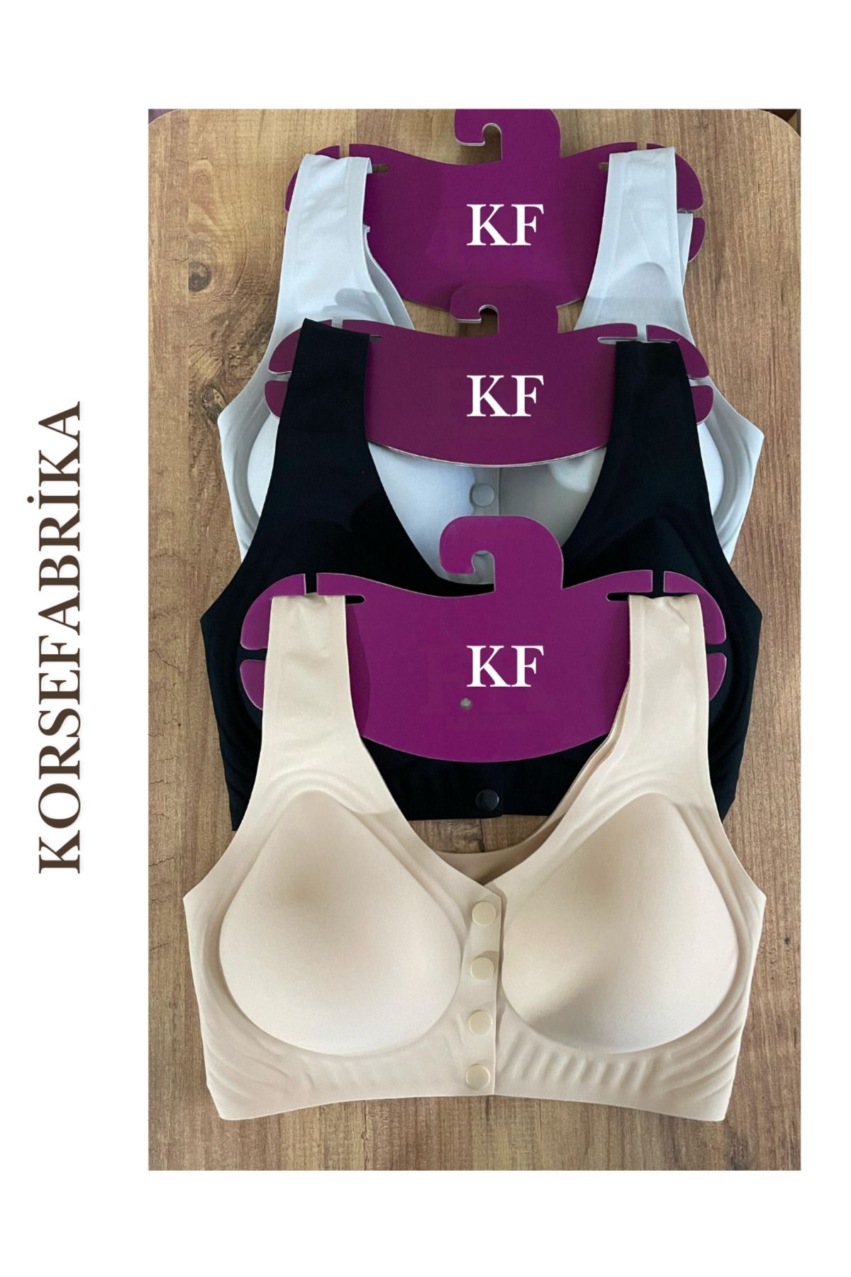korsefabrika trend mood store-Front Button Invisible Ghost Bra with Underwire Seamless Laser Removable Pads 7