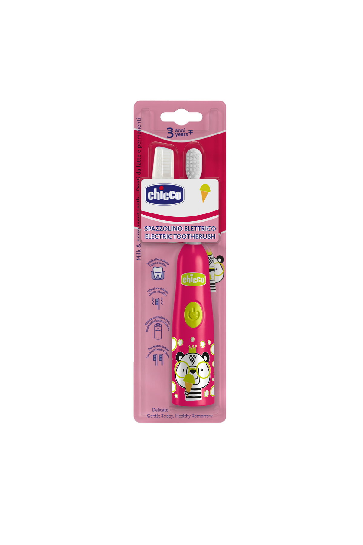 Chicco Çocuklar İçin Pilli Diş Fırçası Panda - Kırmızı fotoğrafı 2 (önizleme)