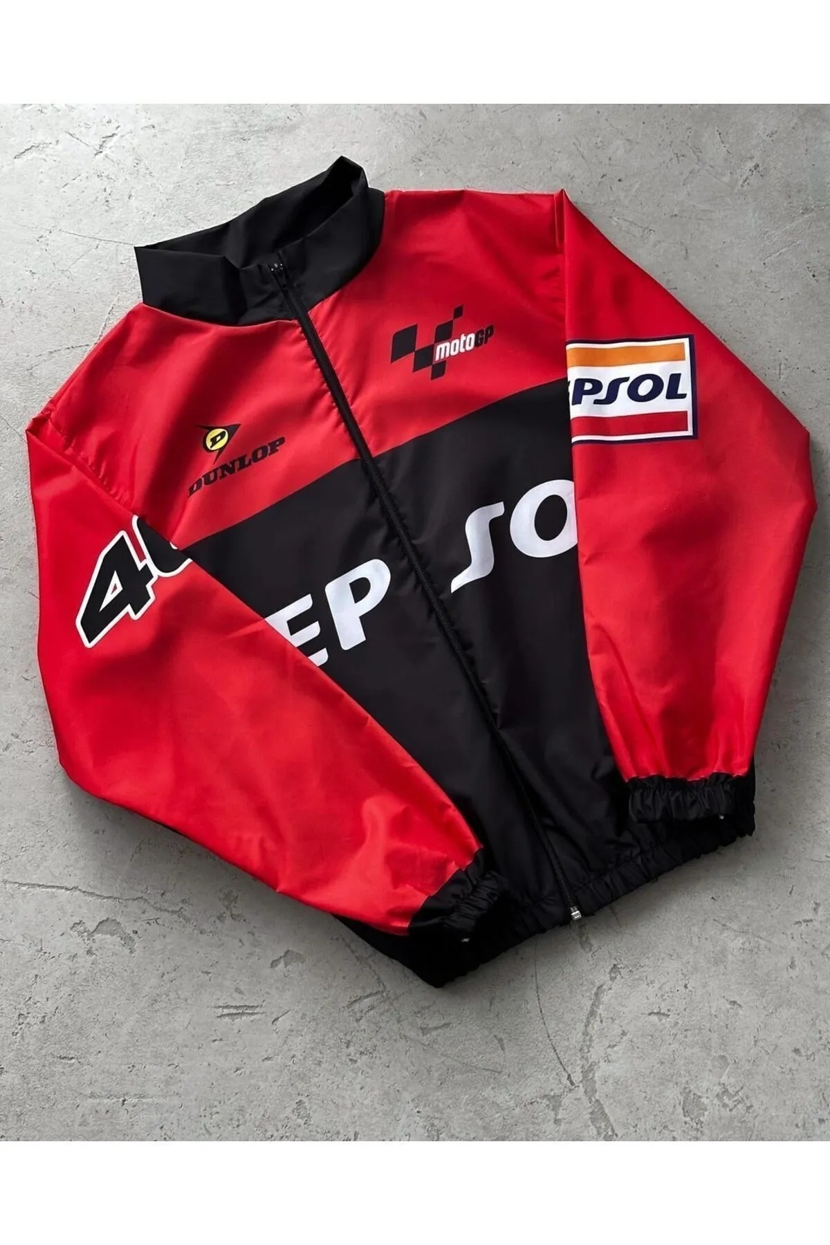 بارانی بادگیر مشکی قرمز چاپ شده سایز بزرگ Repsol Unisex Parachute Fabric — قرمز LSHNHRLY1 — تصویر 6 از 8