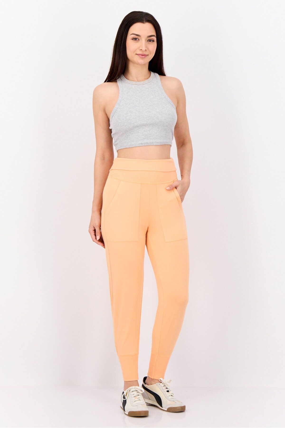 aerie-Women Regular Fit Solid Leggings, Peach 3