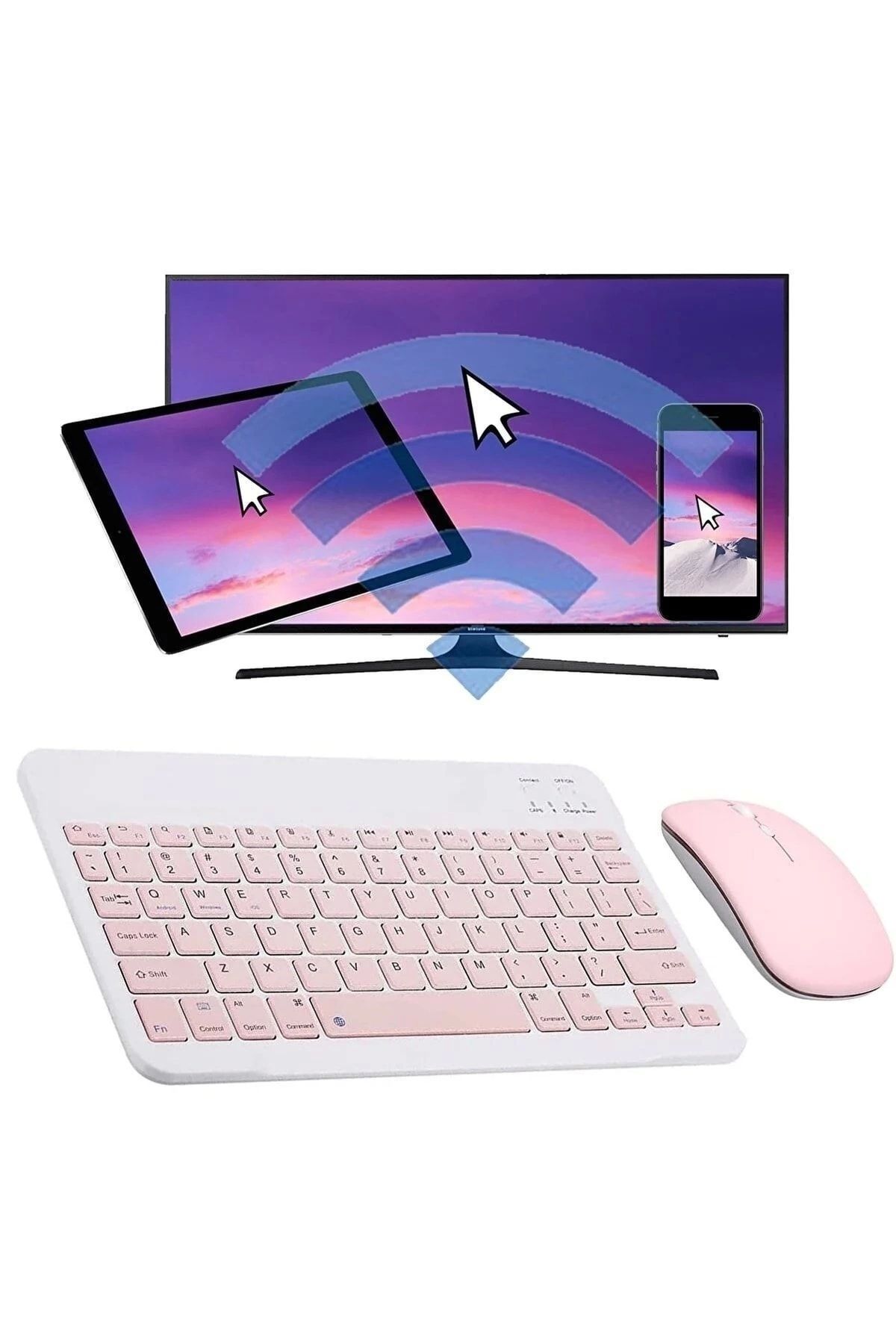 costurera Tüm Cihazlara Uyumlu Akıllı Taşınabilir Şarj Edilebilir Kablosuz Bluetooth Klavye + Mause