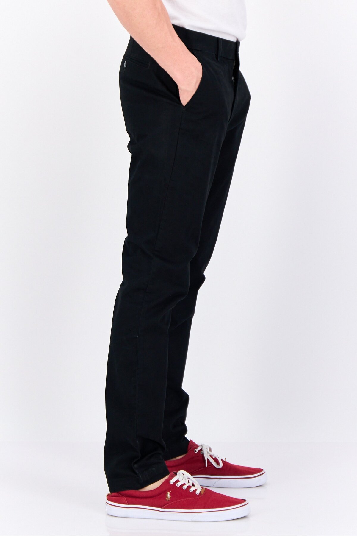 GAP-Men Skinny Fit Plain Chino Pants, Black 4