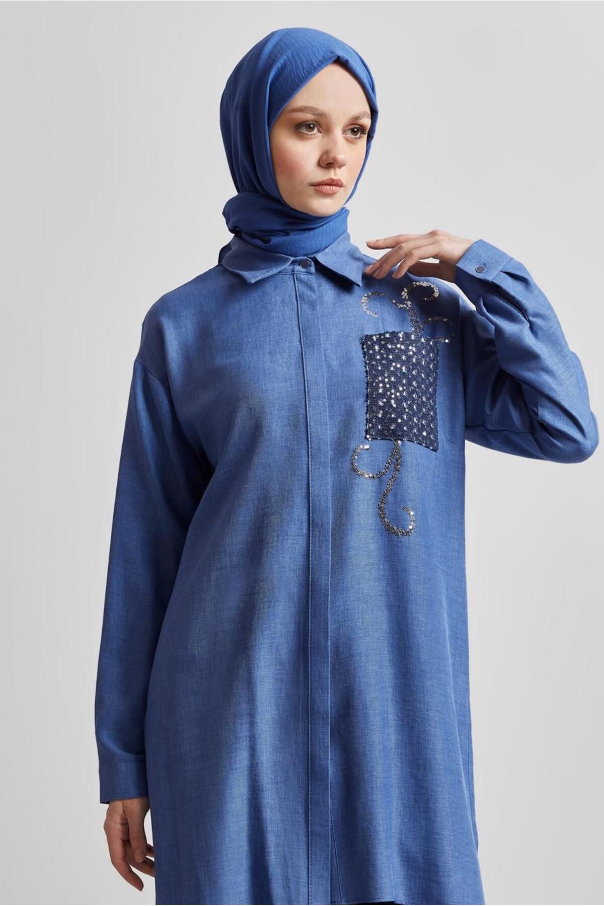 تونیک حجاب یقه پیراهن 45334 Alvina
