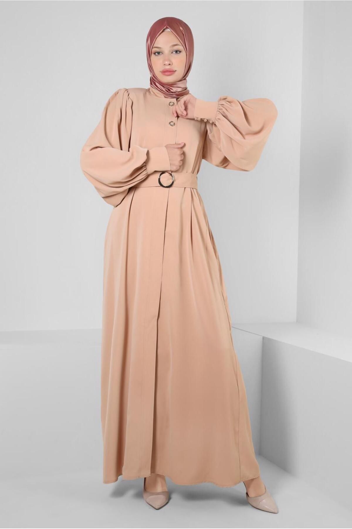 کمربند آستین بادکنکی ABABYA 80069 Alvina