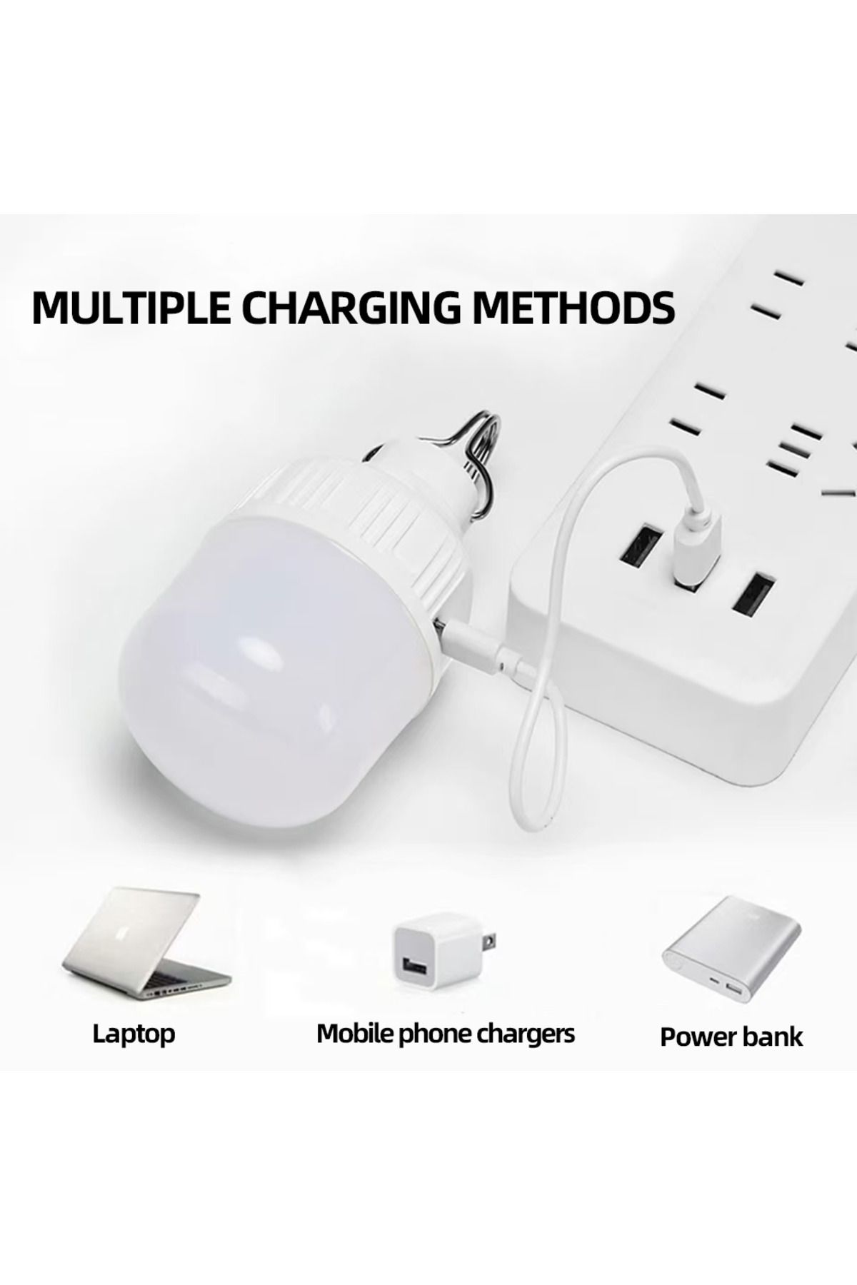 Choice-مصباح تخييم LED محمول من Miflame بقوة 80 وات، 60 مم، قابل لإعادة الشحن عبر USB، 3 أوضاع، ضوء طوارئ عالي الطاقة 6