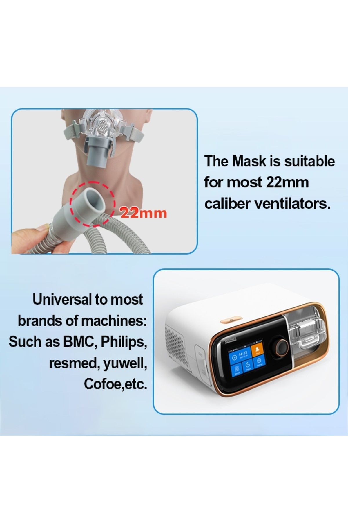 Choice-L Size(1PC) CPAP Nasal Mask NMI CPAP Mask with Headgear Silicone Cushion Anti snoring Sleep Apnea fo 2