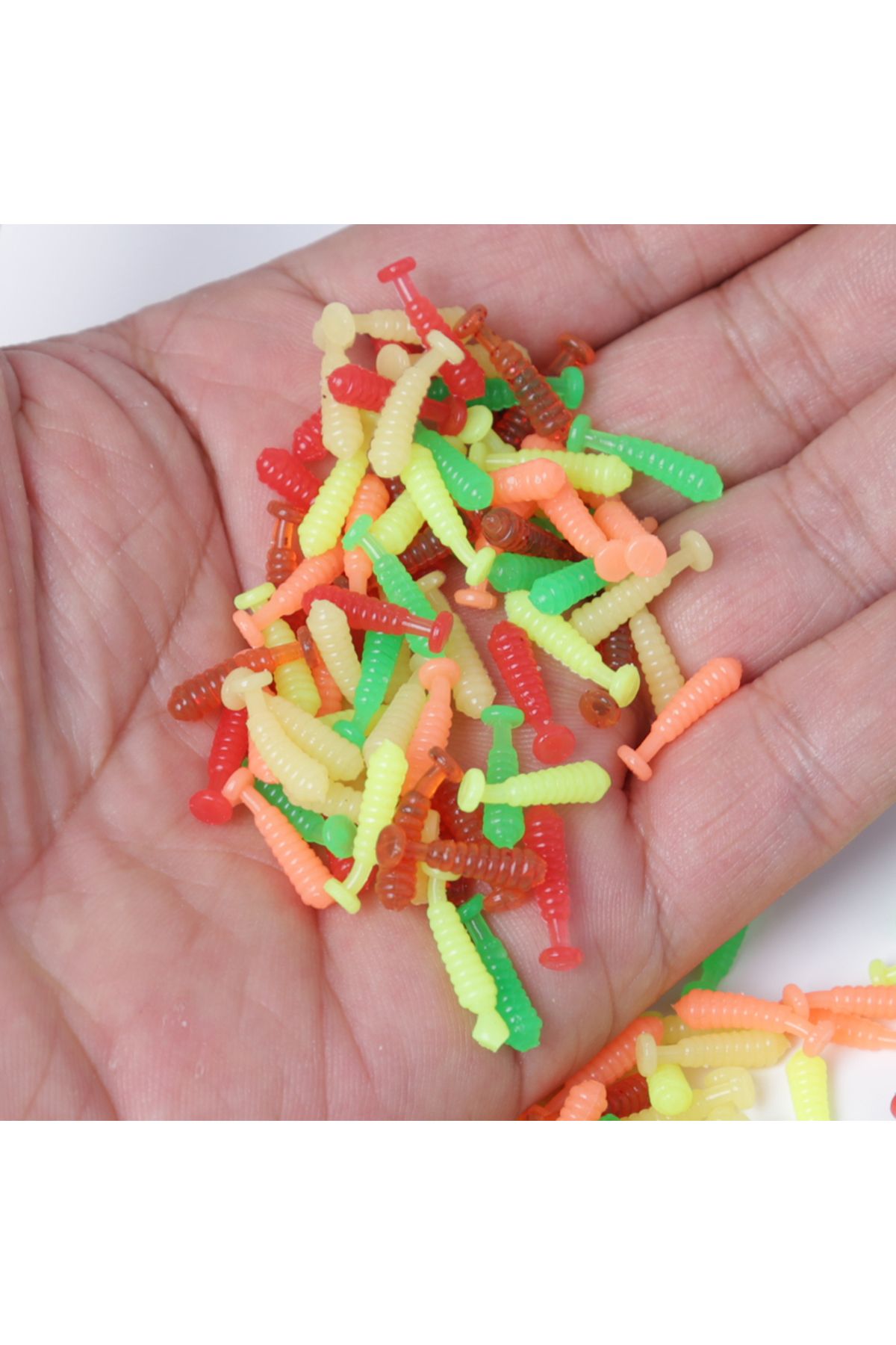 Choice-1.5cm MULTI 100pcs fishing paddle tail soft bait dwim jig mini small little fish bait fishing 1cm 1
