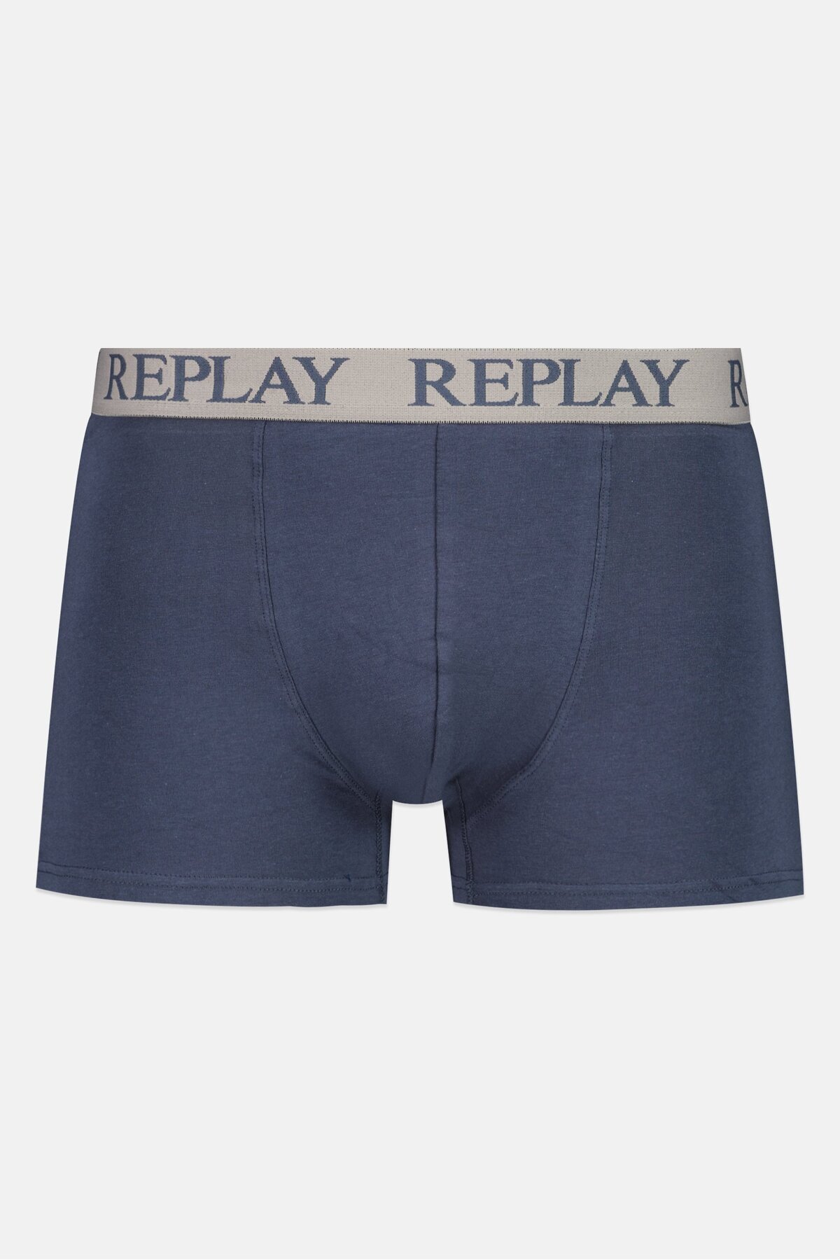 Replay-Men 2 Pack Brand Logo Trunks, Grey/Navy 4