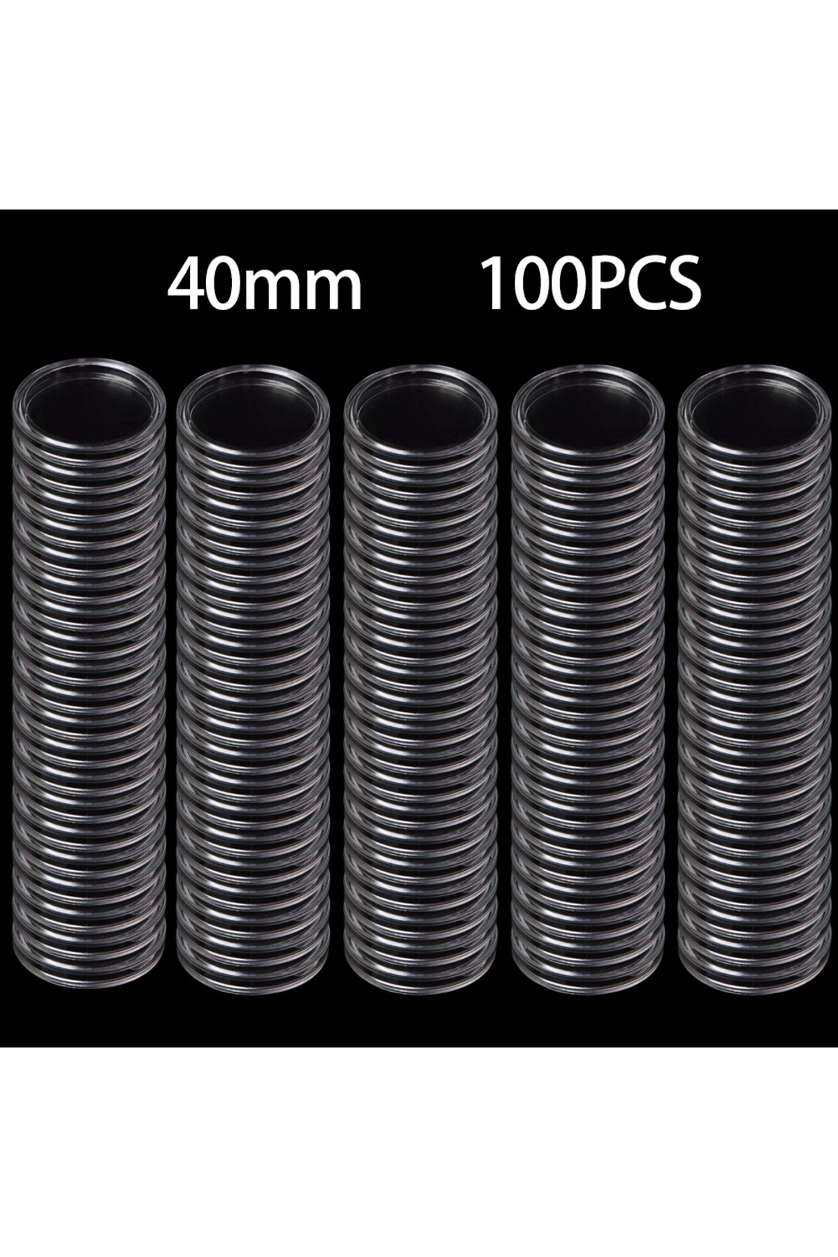Choice-A 100PCS Clear Coin Capsules Holder Transparent Round Coin Protection Box Coin Display Case Storage. 1