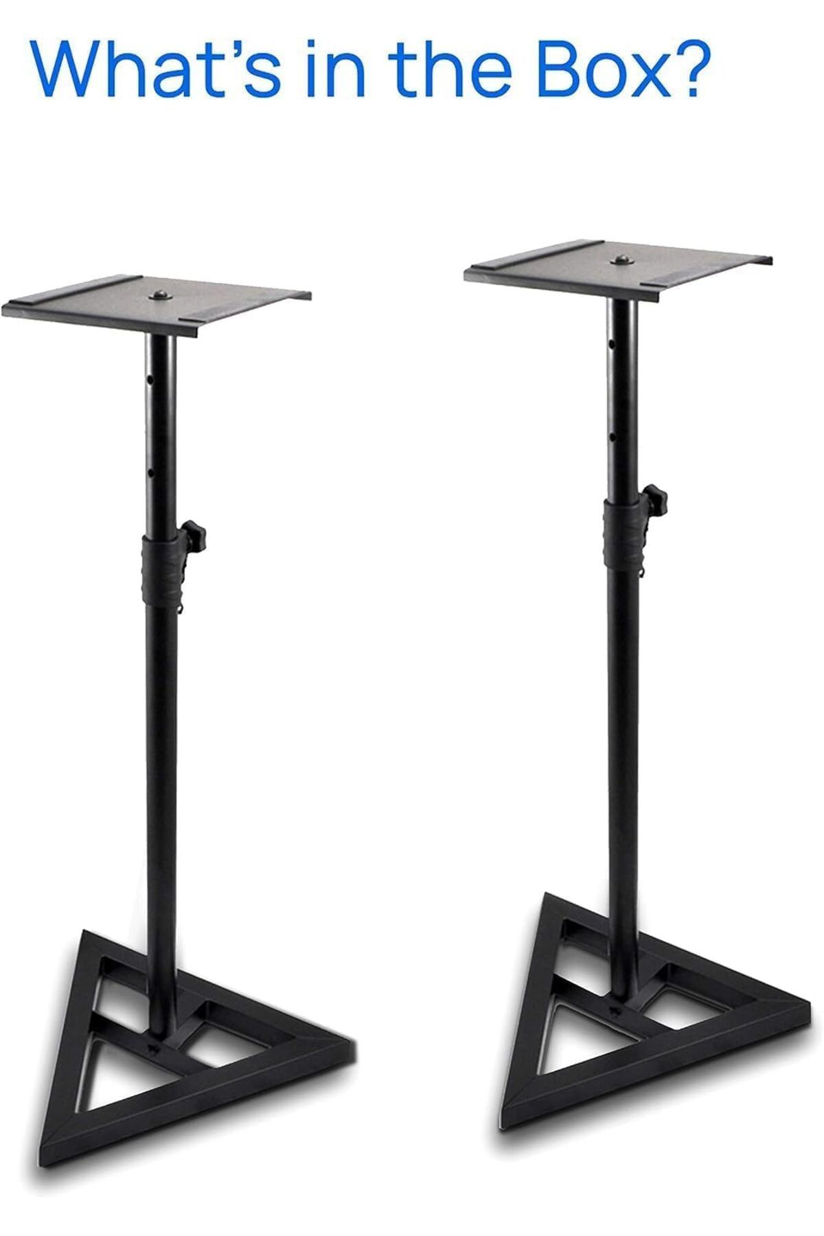 FlashHawk-Speaker Stand 2 Pack-Telescoping Height Adjustable from 68cm-116cm, with 22cm Square Platform, Black 8