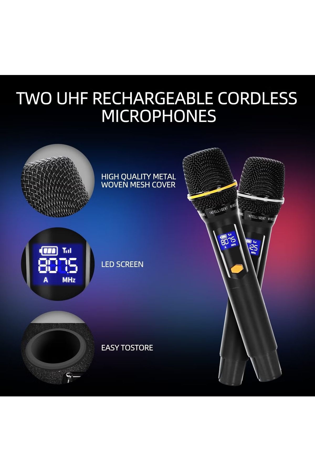 FlashHawk-Karaoke Machine with Lyrics Display Screen, Built-in Tablet, Bluetooth Speaker with 2 Mics, 7500mah 4