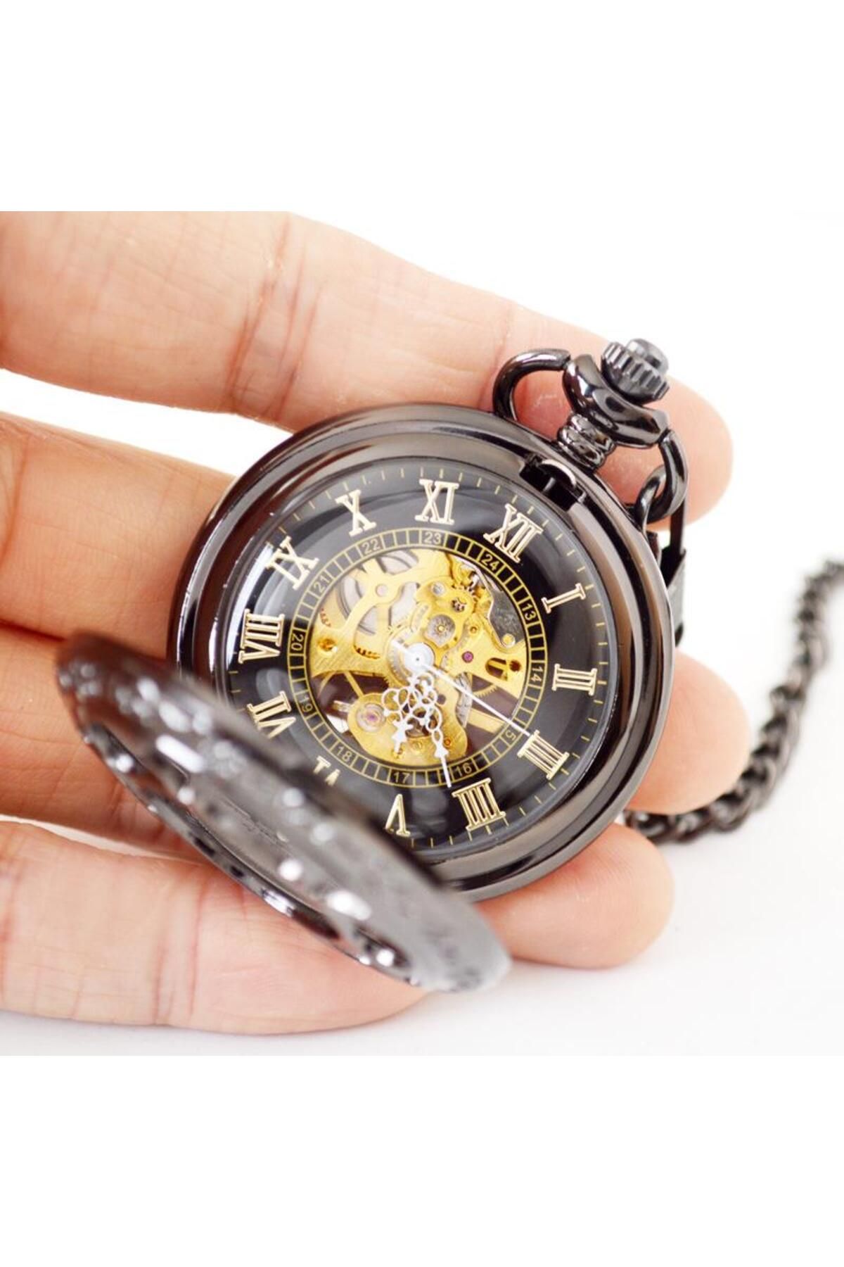 valkyrie-Wind-Up Mechanical Skeleton Chain Pocket Watch 4