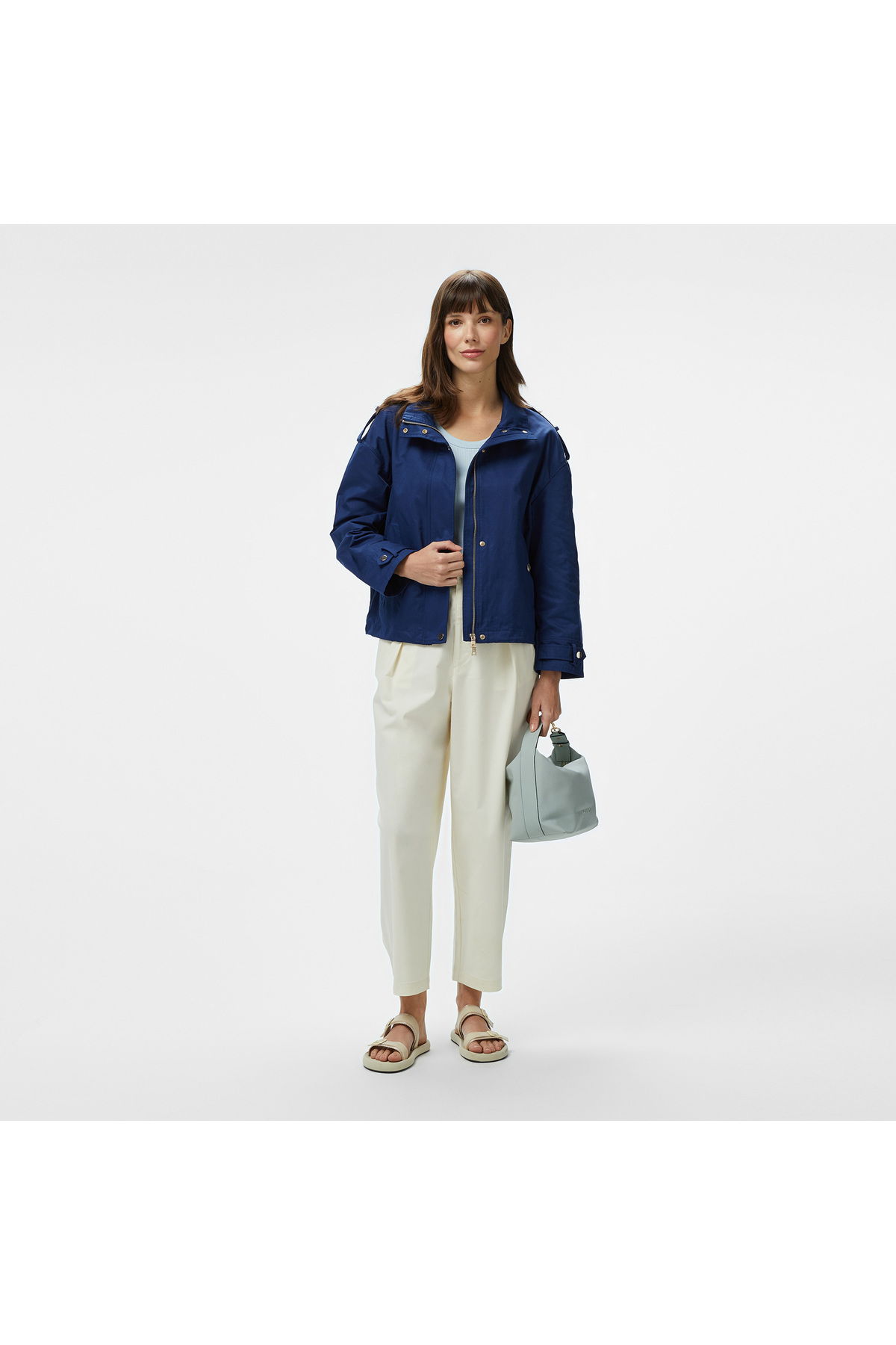 Nautica Kadın Lacivert Regular Fit Dik Yaka Mont görsel 3