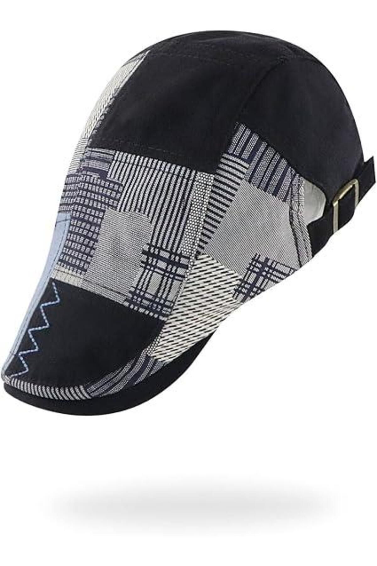valkyrie-Italayla Style Dynamic Men's Kaşquette Canvas Asymmetrical Model Adjustable Sweatproof Black 6