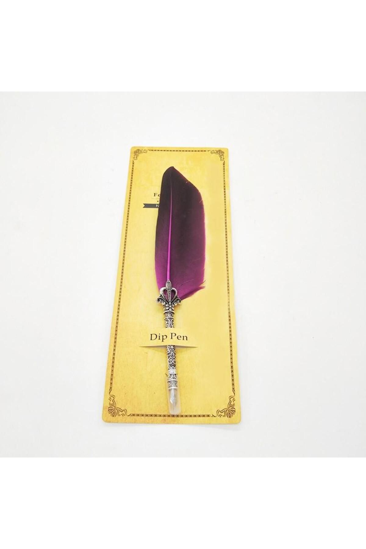 valkyrie-Single Pink Crown Feather Pen 1
