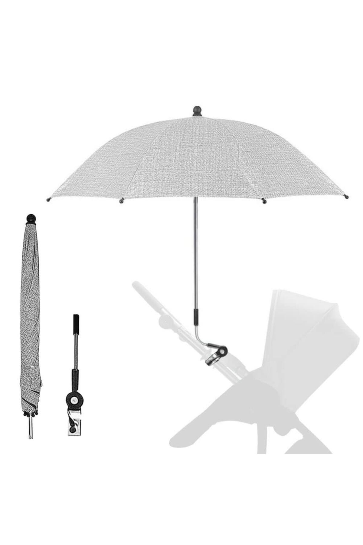valkyrie Bebek Arabası İçin Ayrılabilir 360 Derece Ayarlanabilir 75 cm Şemsiye - Gri fotoğrafı 3 (önizleme)