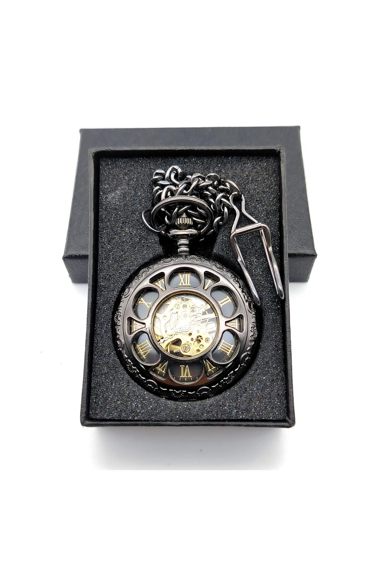valkyrie-Wind-Up Mechanical Skeleton Chain Pocket Watch 3