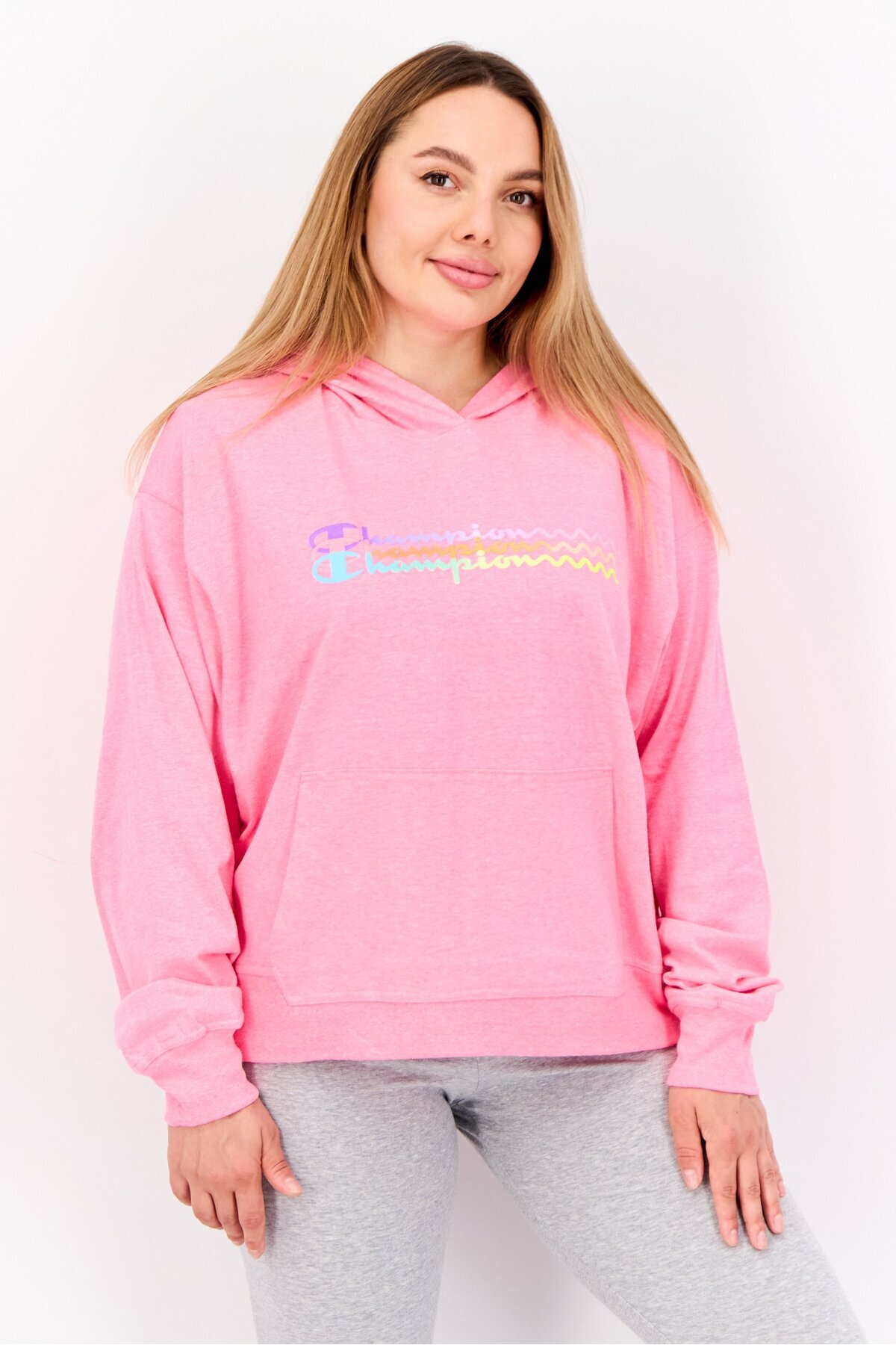 Champion-Women Sportswear Fit Long Sleeve Training Sweatshirt, Pink 1