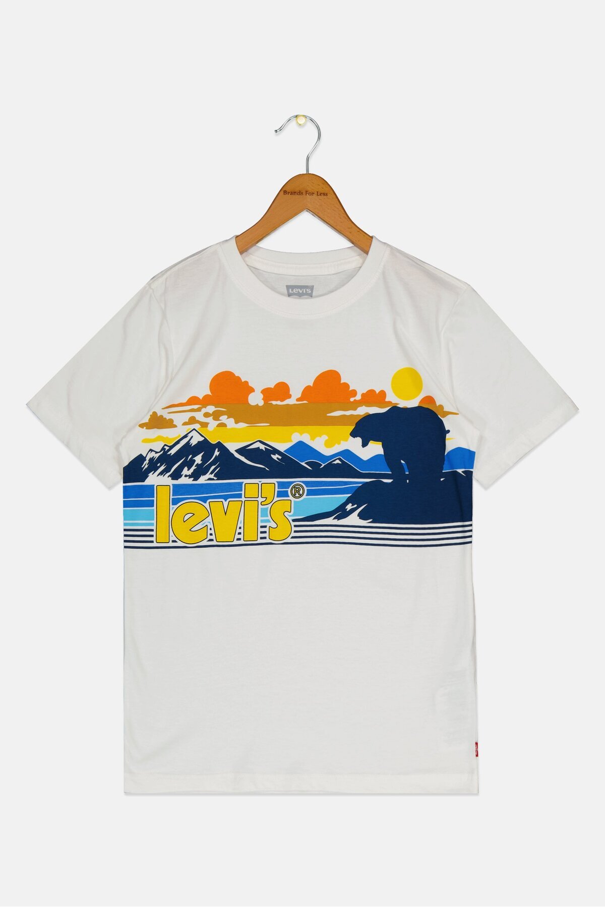 Levi's-Kids Boy Crew Neck Short Sleeves Graphic Printed T-shirt, White 1