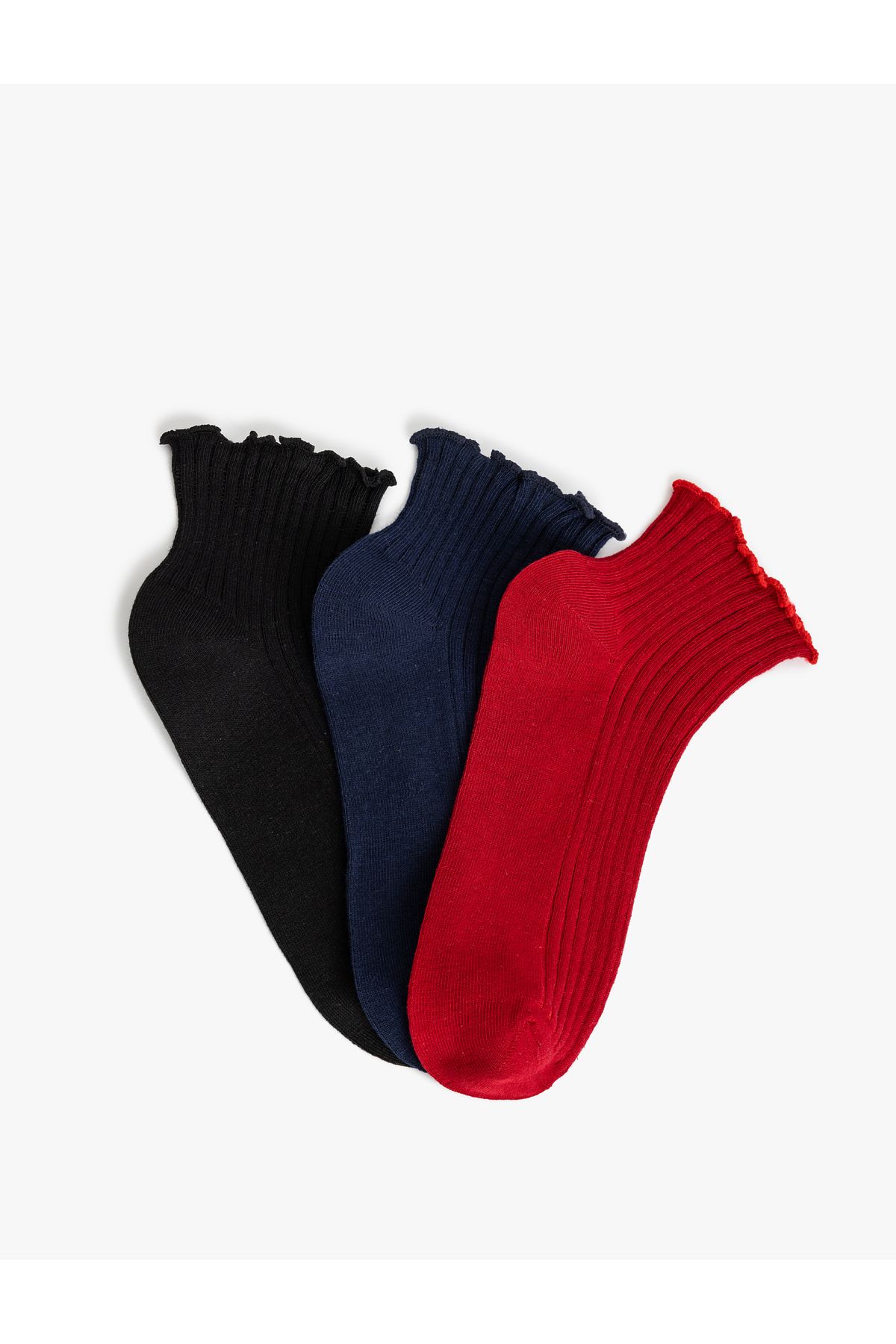 Koton-Set of 3 Booties Socks with Multicolored Ruffle Detail 1
