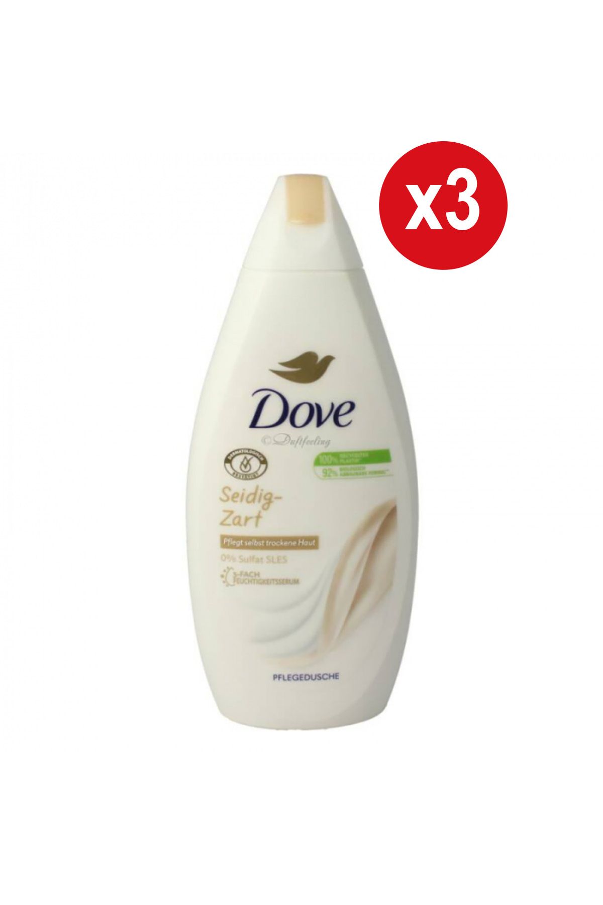Dove Gel De Dus Seidig-zart 500ml X 3 Unisex - One Size